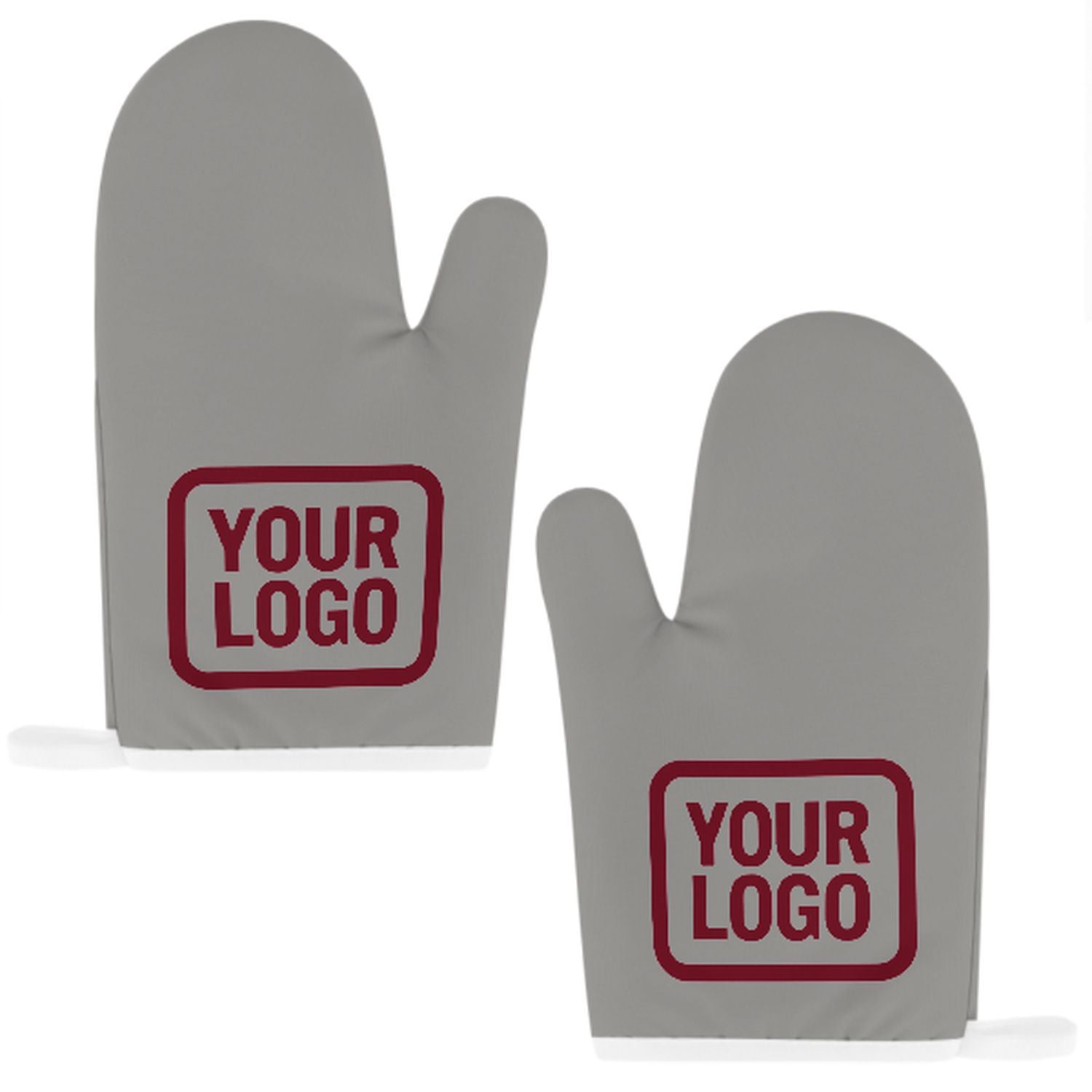 Maßgeschneidertes Grau  Karmesinrot Topfhandschuh Set – 2-teilig