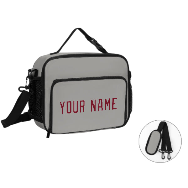 Maßgeschneidertes Grau Crimson Red Lunch-Tasche