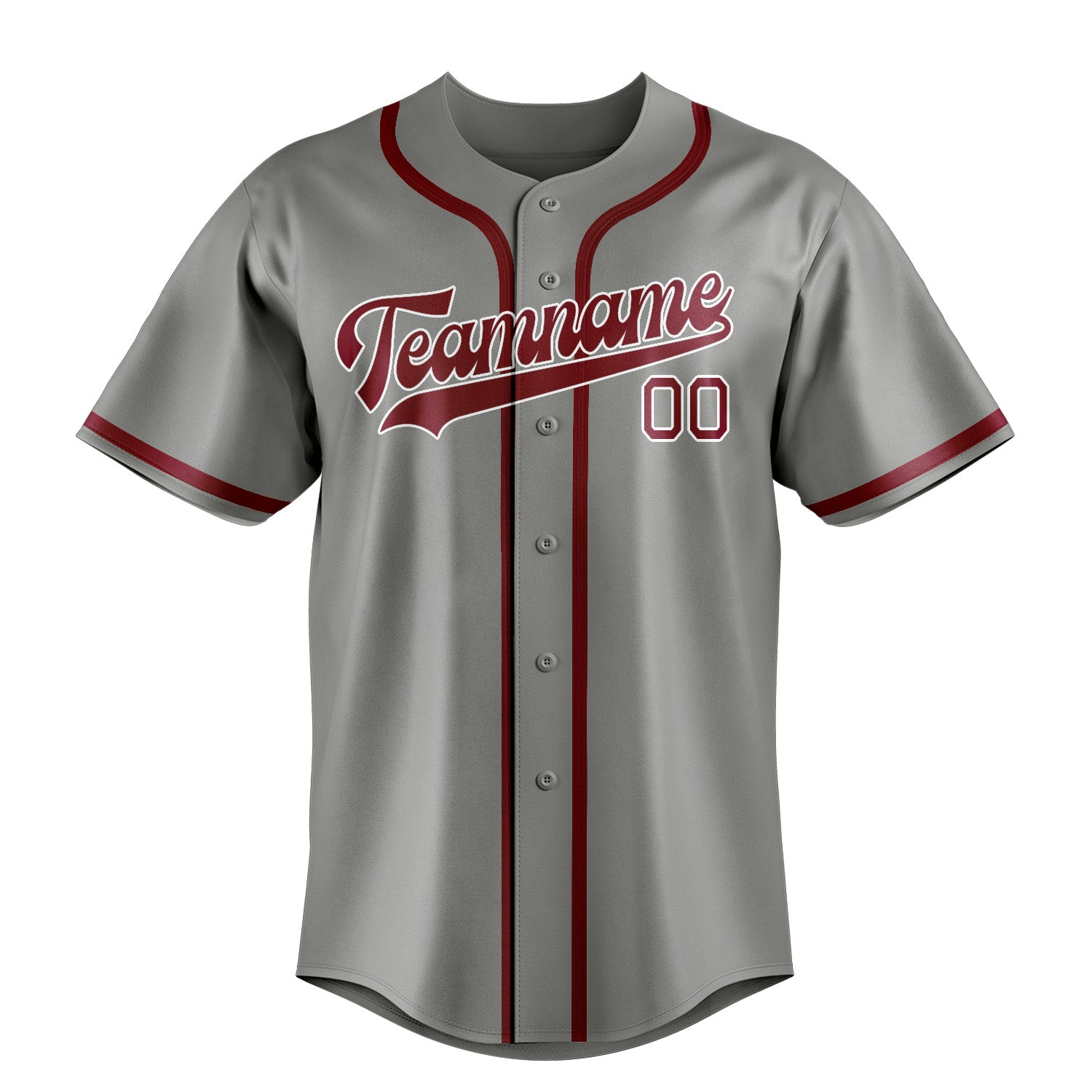 Benutzerdefiniertes Professionelles Grau Karmesinrot Baseballtrikot
