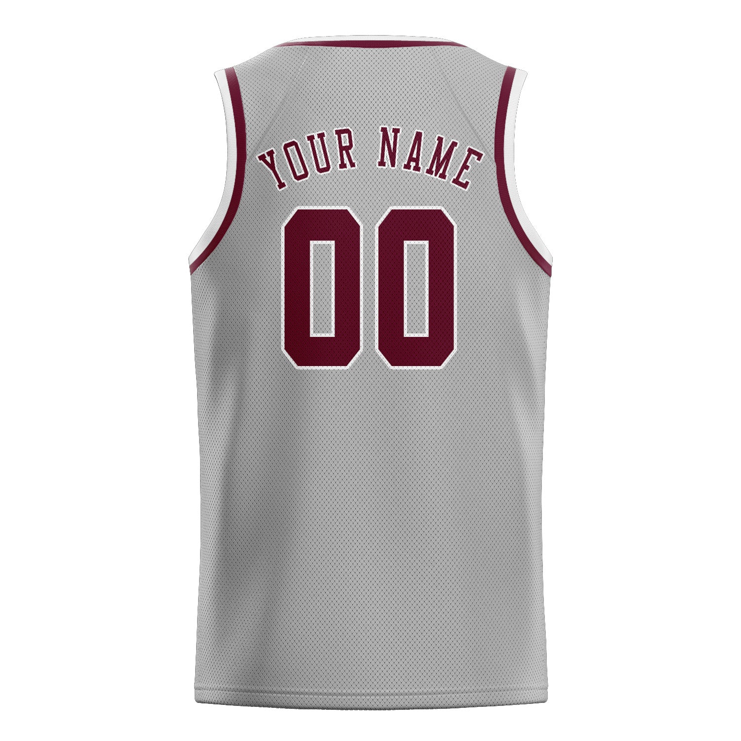 Benutzerdefiniertes Professionelles Grau Karmesinrot Basketballtrikot