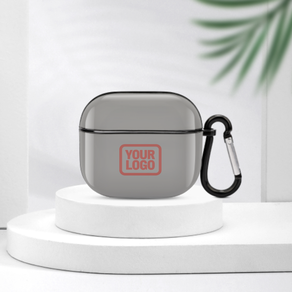 Maßgeschneidertes Grau Kupferrose AirPods-Hülle (3. Generation)