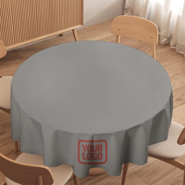Maßgeschneidertes Grau Kupferrose Runde Tischdecke