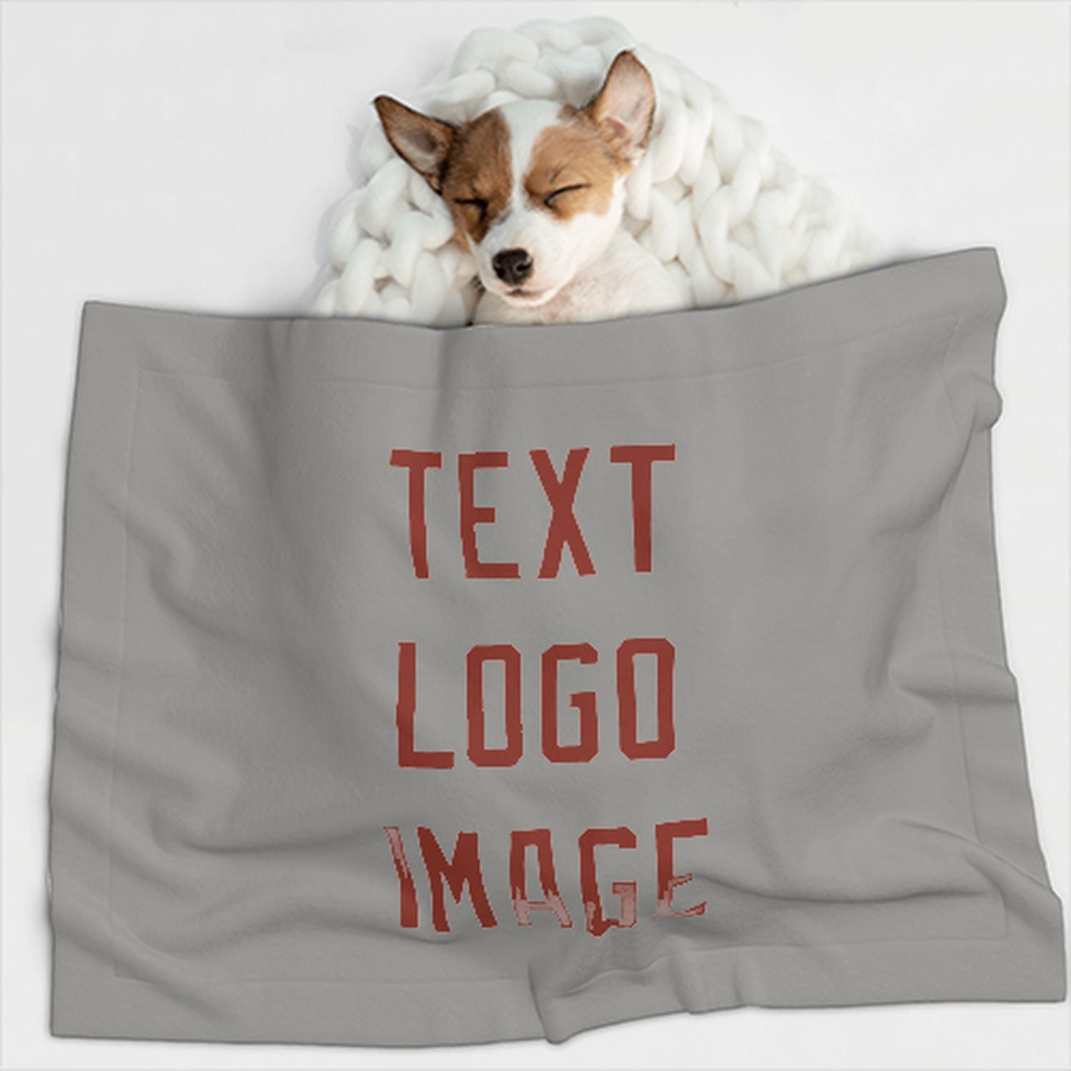 Coperta personalizzata per animali domestici grigio corallo rosso