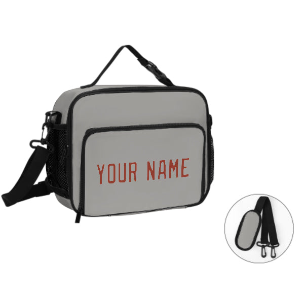 Maßgeschneidertes Grau Coral Red Lunch-Tasche