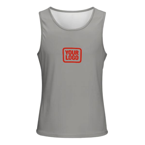 Maßgeschneidertes Grau Orangerot Herren Tanktop