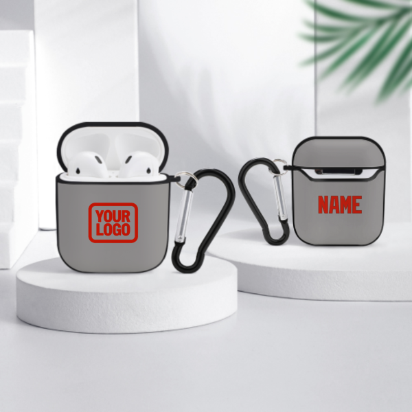 Maßgeschneidertes Grau Orangerot AirPods-Hülle