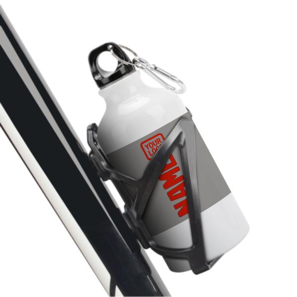 Maßgeschneidertes Grau Orangerot Sportflasche