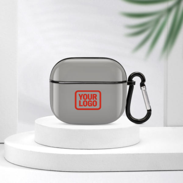 Maßgeschneidertes Grau Orangerot AirPods-Hülle (3. Generation)