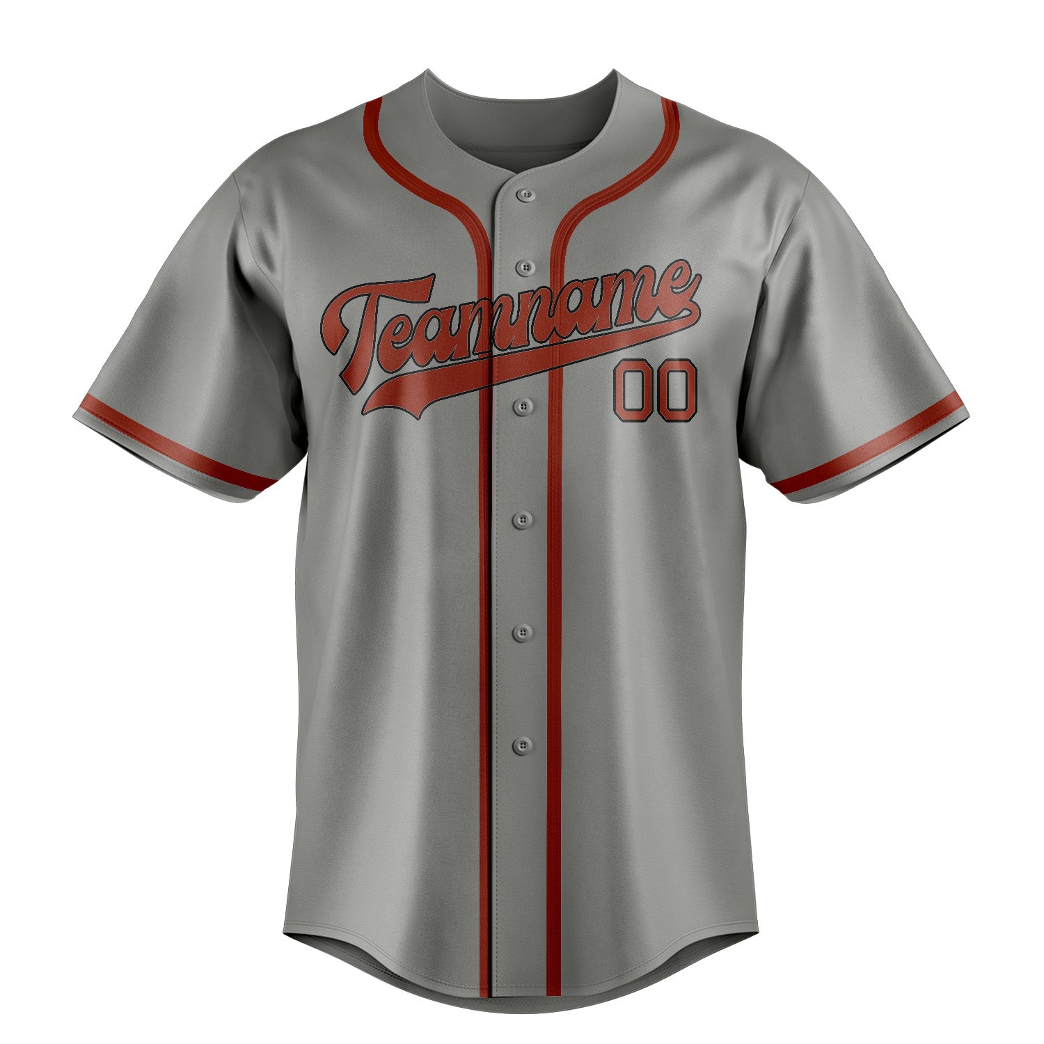 Benutzerdefiniertes Professionelles Grau Korallenrot Baseballtrikot