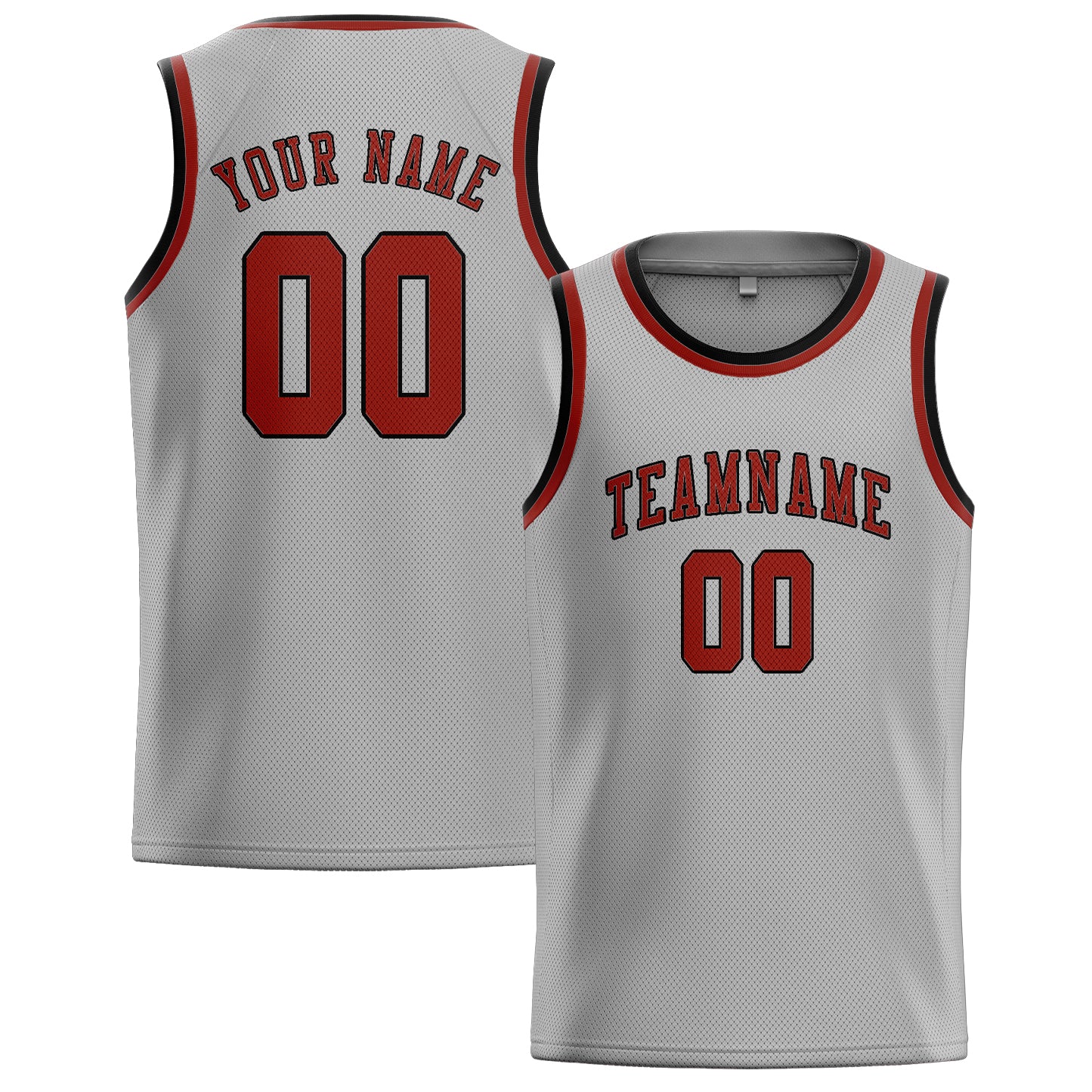 Benutzerdefiniertes Professionelles Grau Korallenrot Basketballtrikot