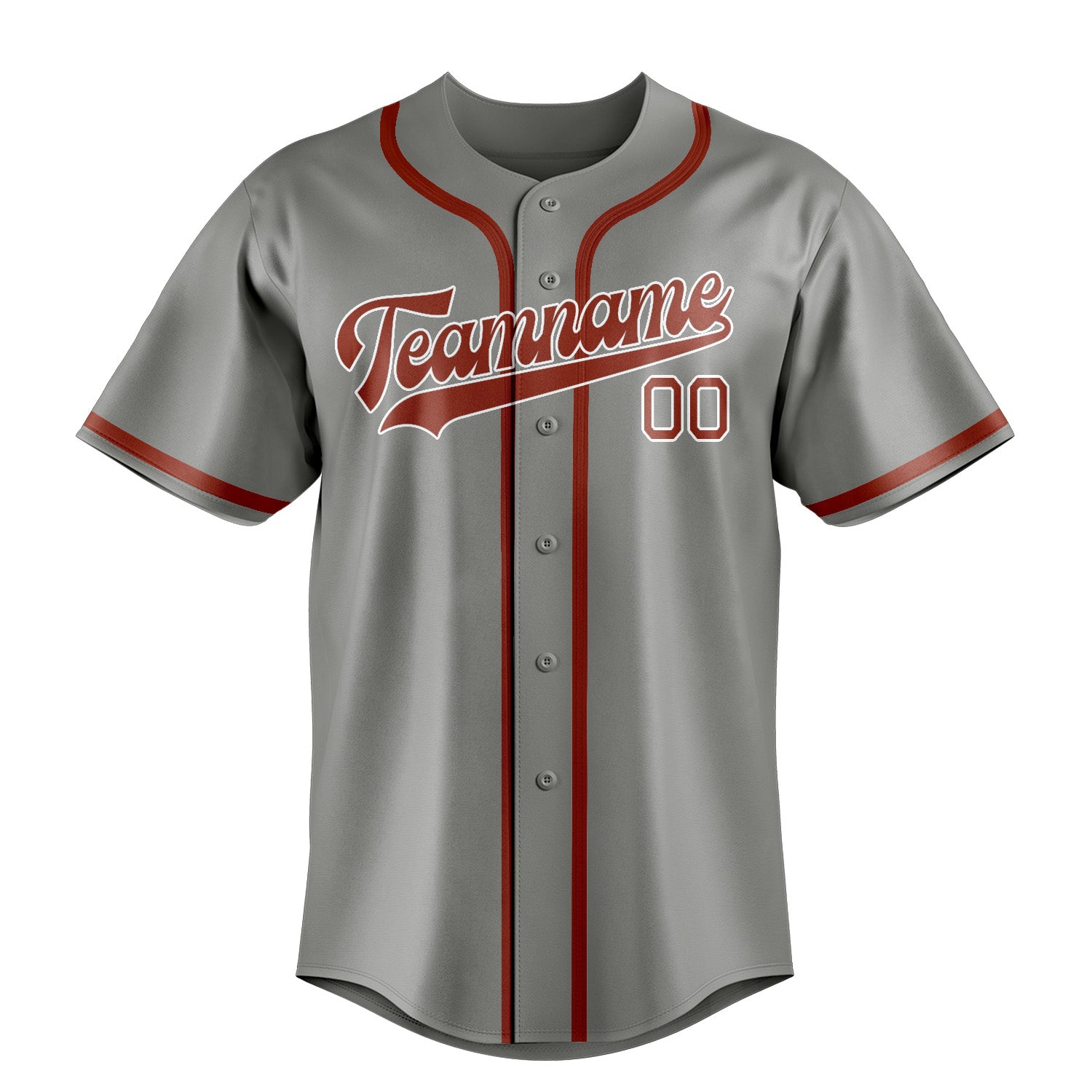 Benutzerdefiniertes Professionelles Grau Korallenrot Baseballtrikot