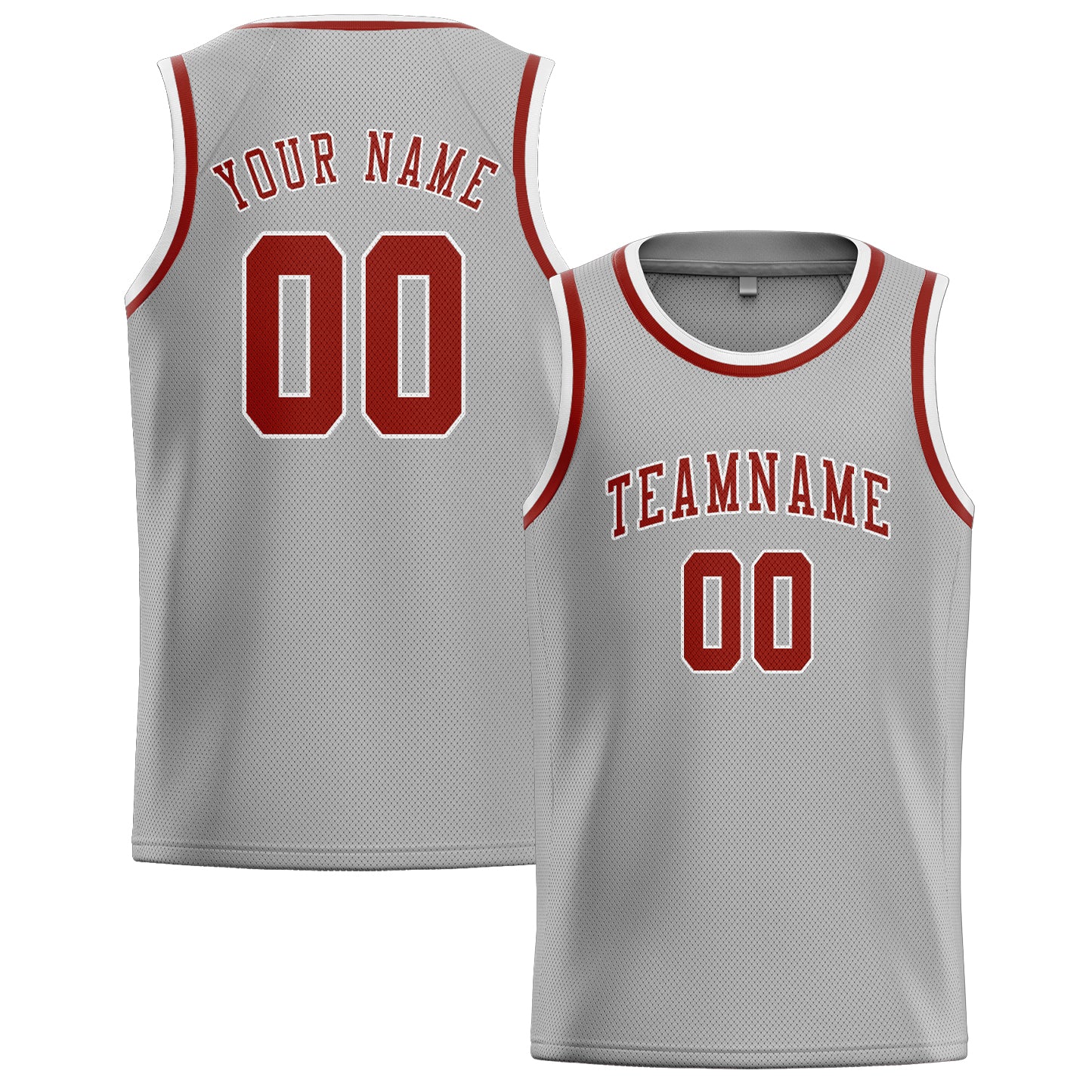 Benutzerdefiniertes Professionelles Grau Korallenrot Basketballtrikot