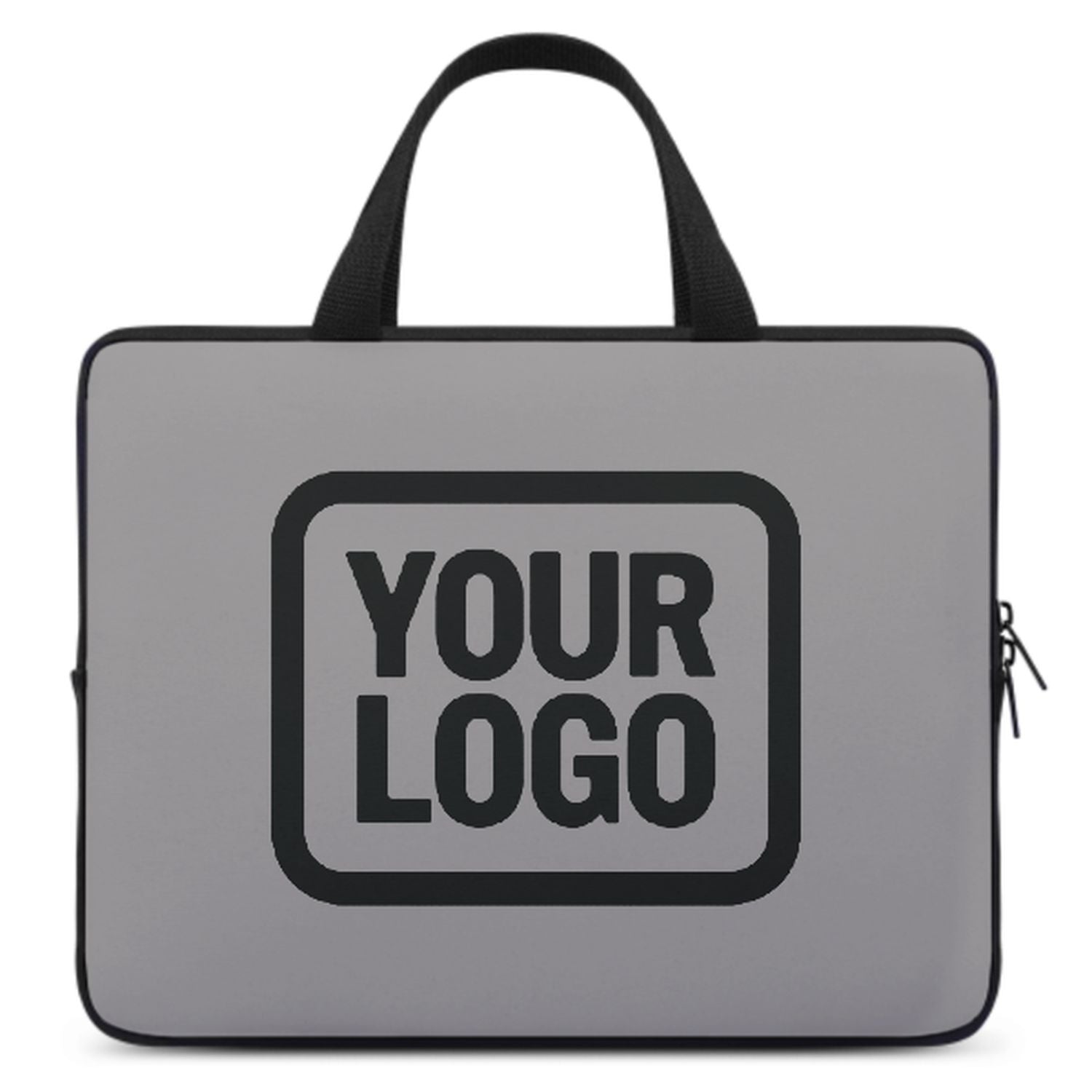 Bolsa de computadora portátil negra gris hecha a medida