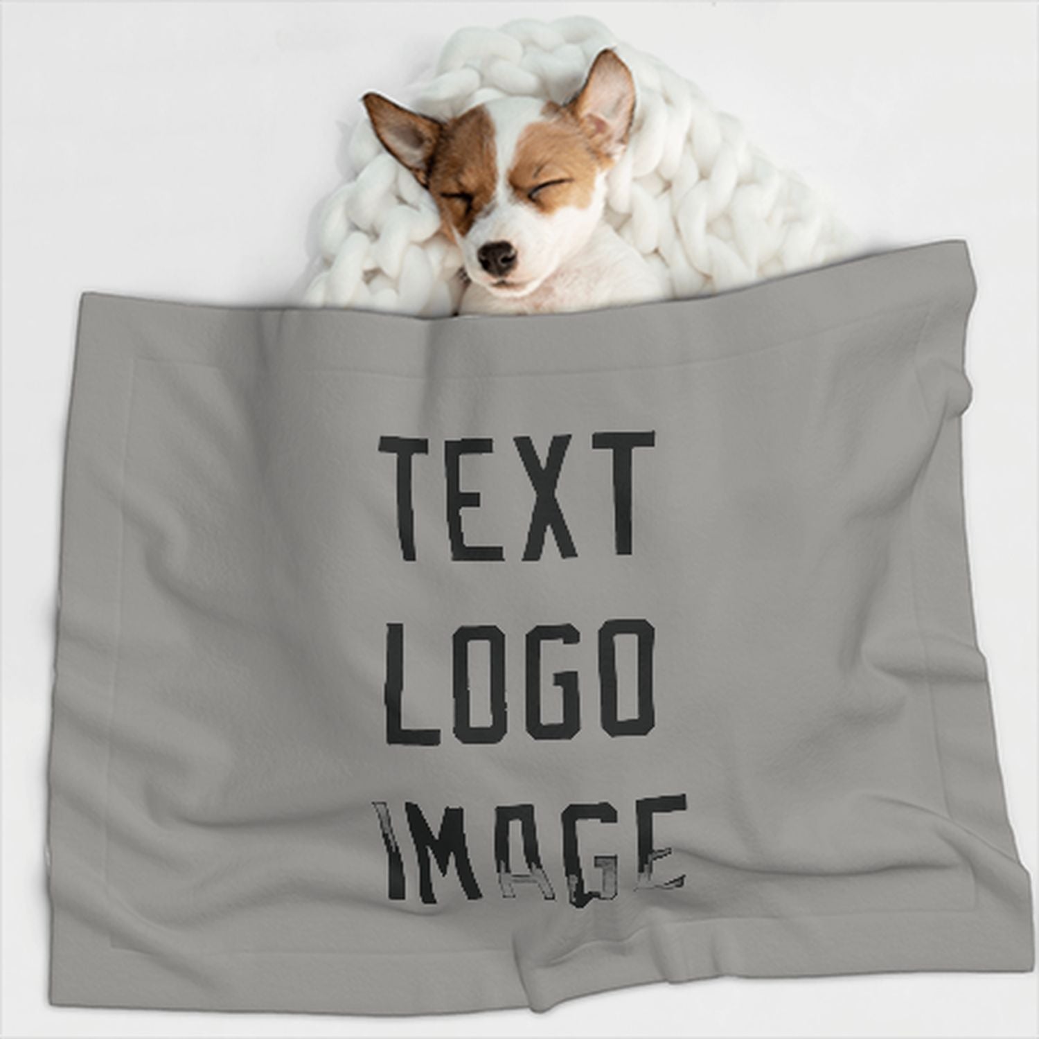 Coperta personalizzata per animali domestici grigia e nera