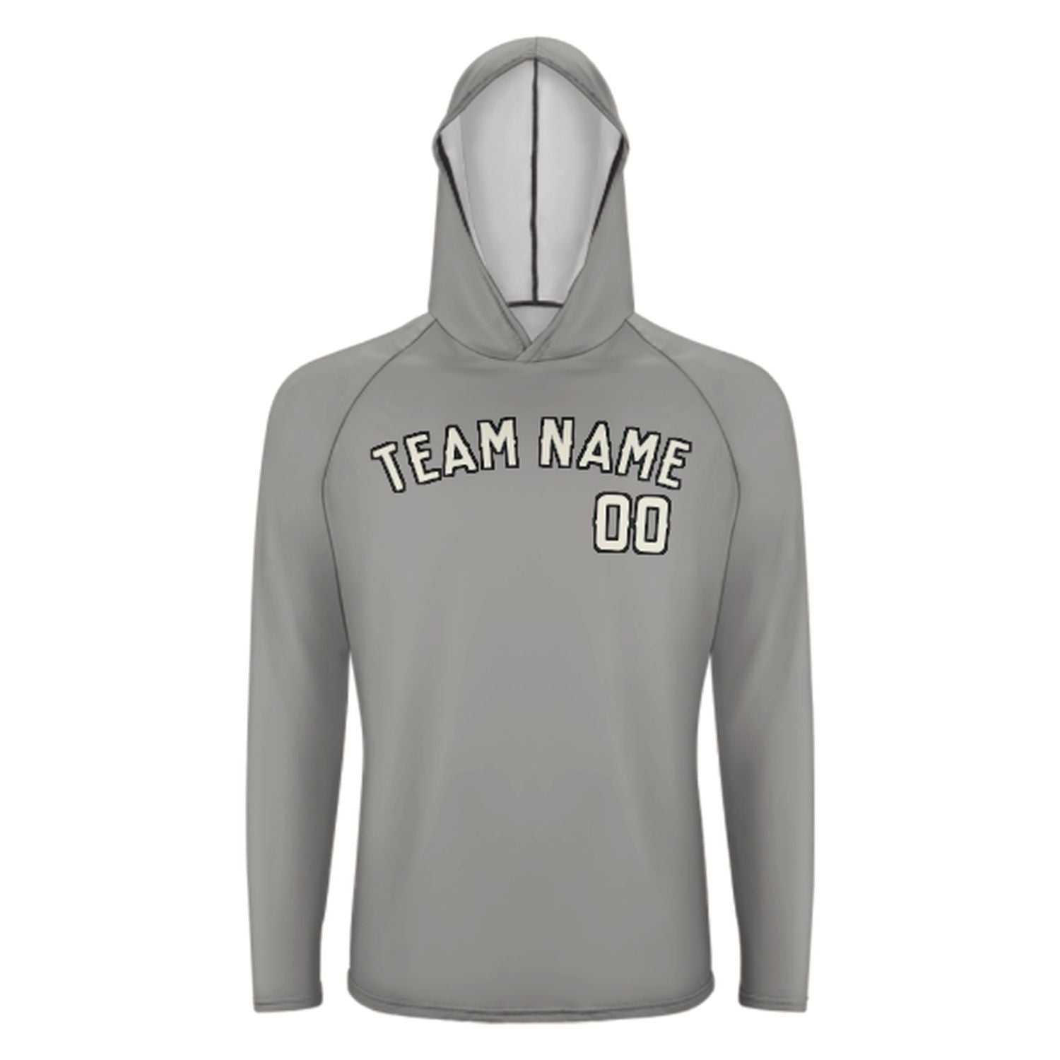 Šedá béžová UV-hoodie vyrobená na míru