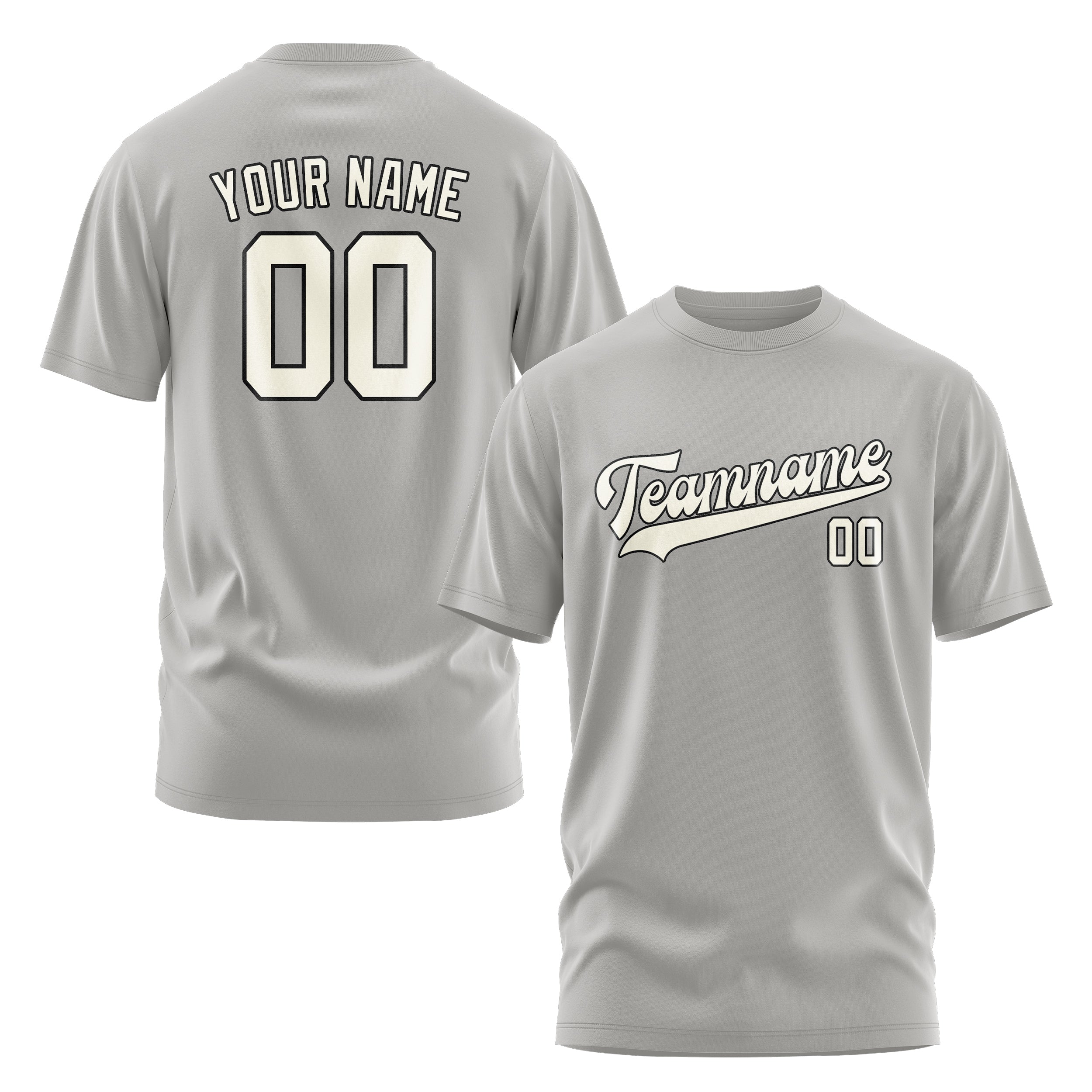 Maßgeschneidertes Grau Beige T-Shirt
