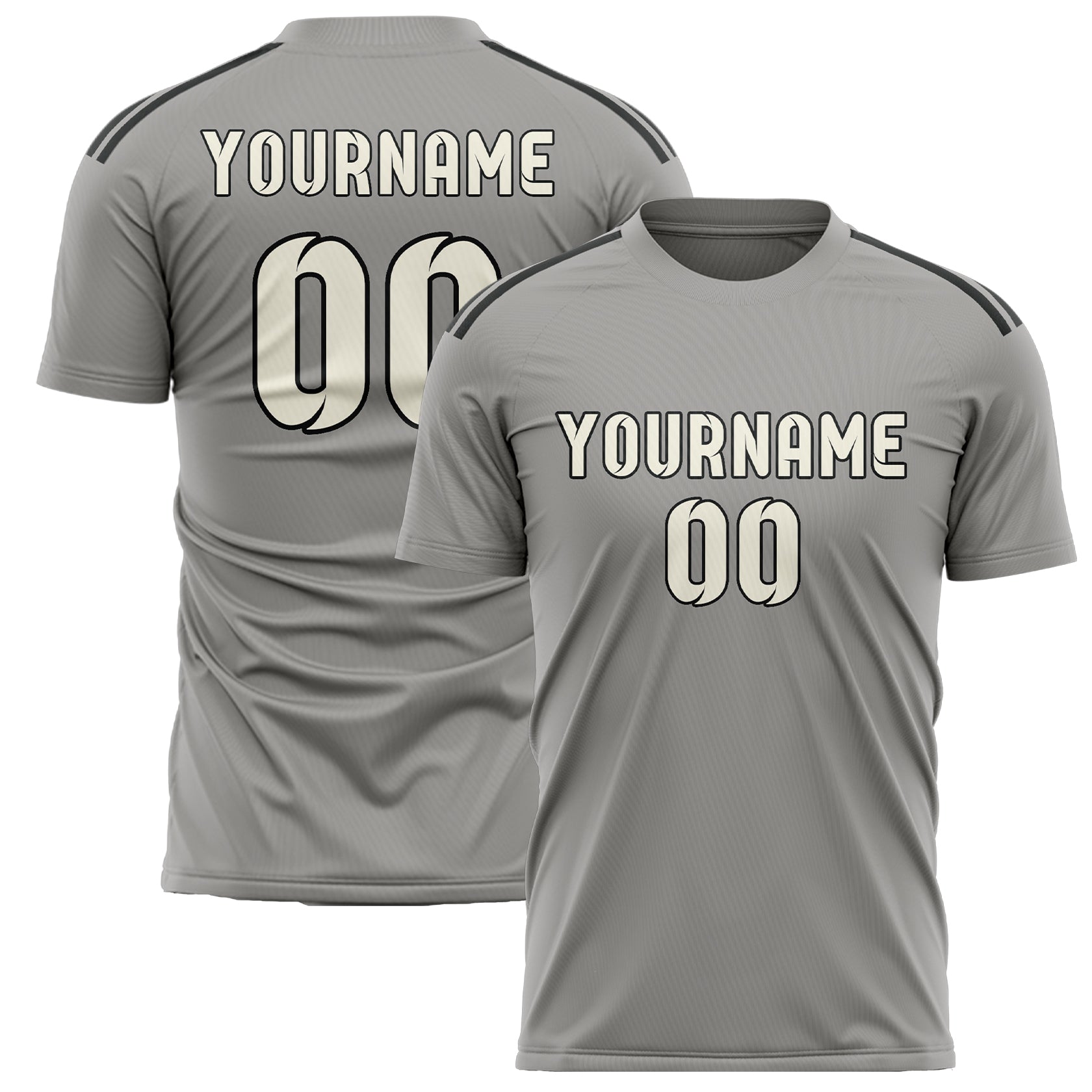 Benutzerdefiniertes Professionelles Grau Beige Fußballtrikot
