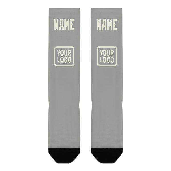 Maßgeschneidertes Grau Beige Kniestrümpfe