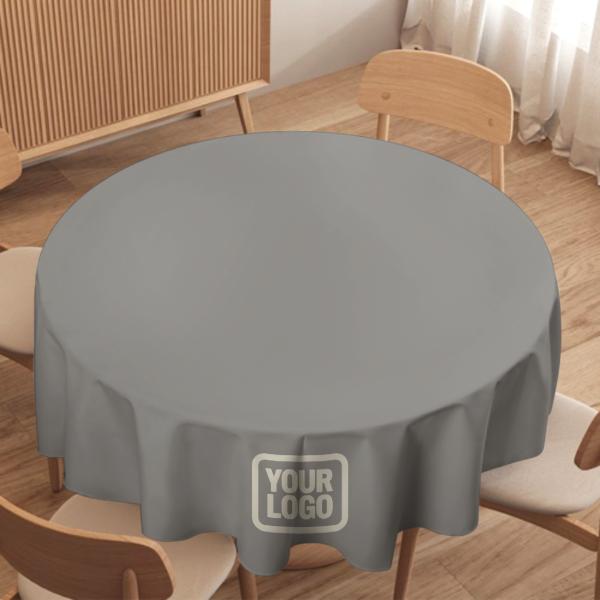 Maßgeschneidertes Grau Beige Runde Tischdecke