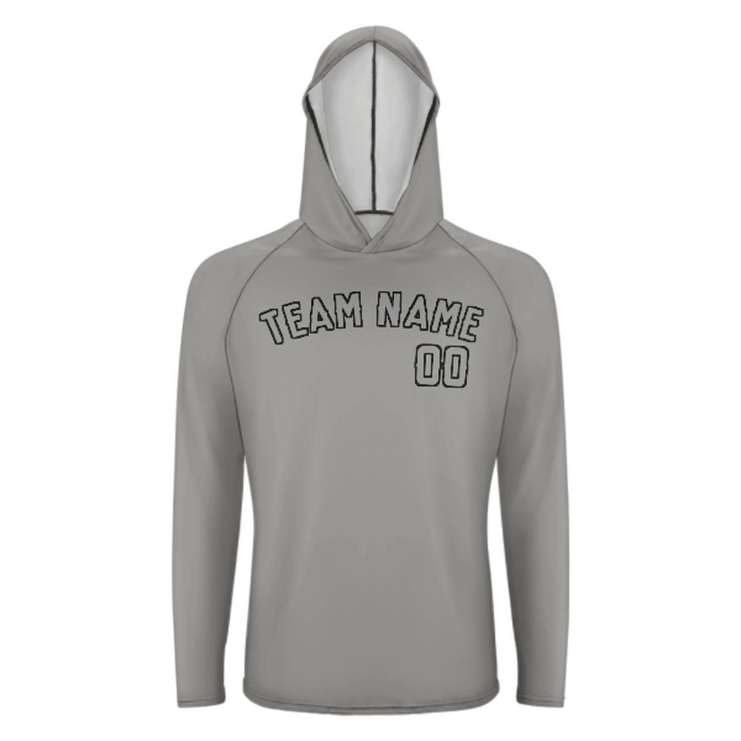 Šedá šedá šedá UV hoodie na míru