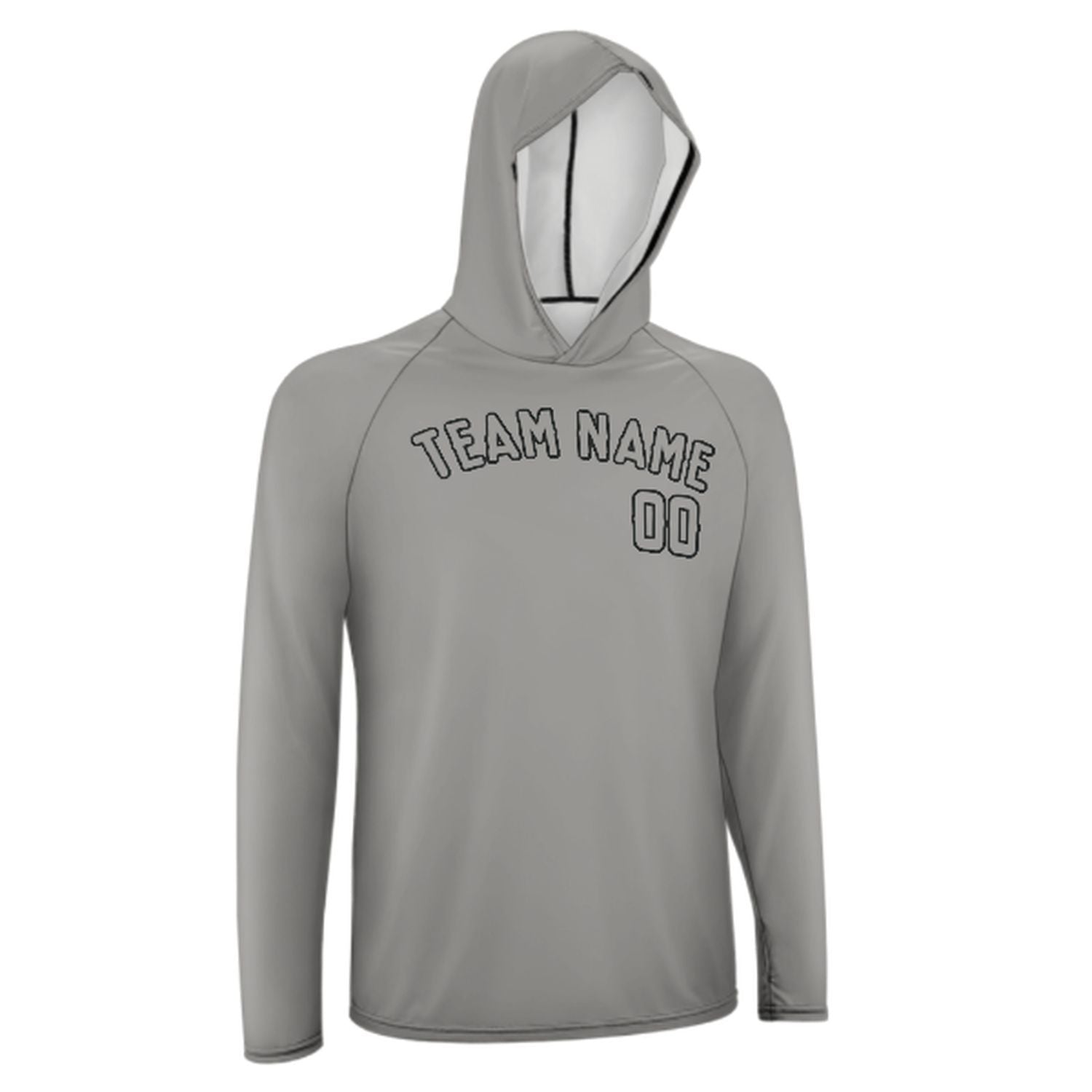 Šedá šedá šedá UV hoodie na míru