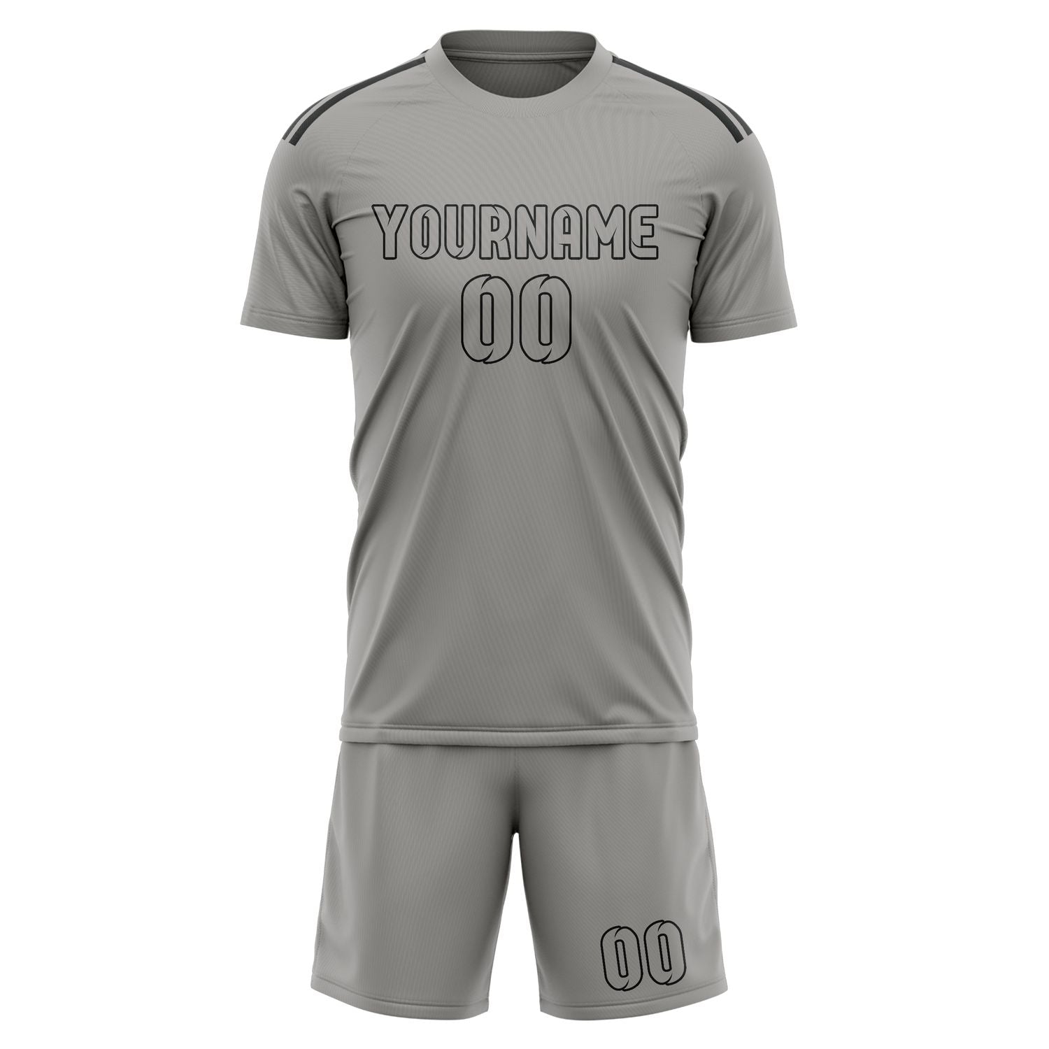 Maßgeschneidertes Professionelles Grau Grau Fußballtrikot-Set