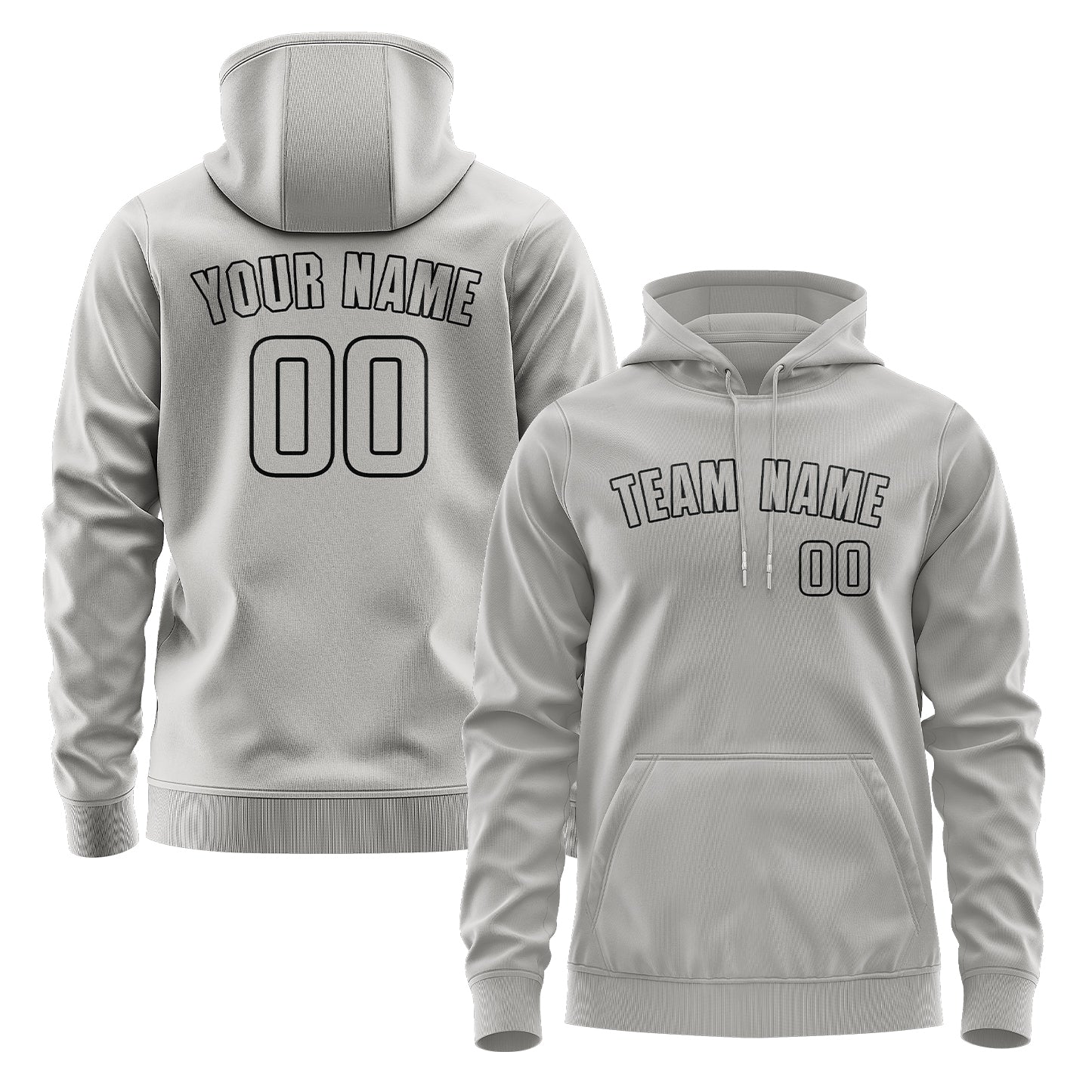 Maßgeschneidertes Grau Grau Hoodie