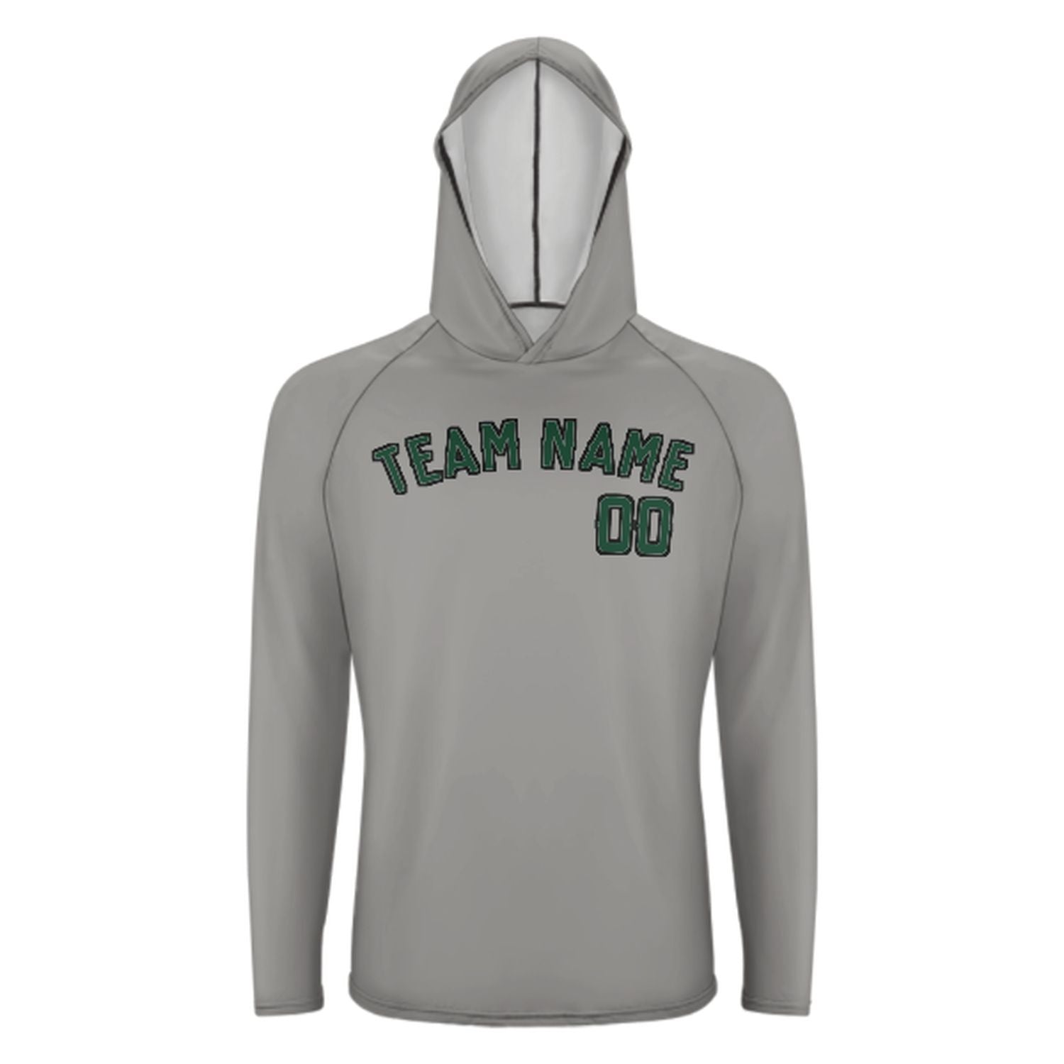 Šedá šedá mechová zelená UV-hoodie na míru