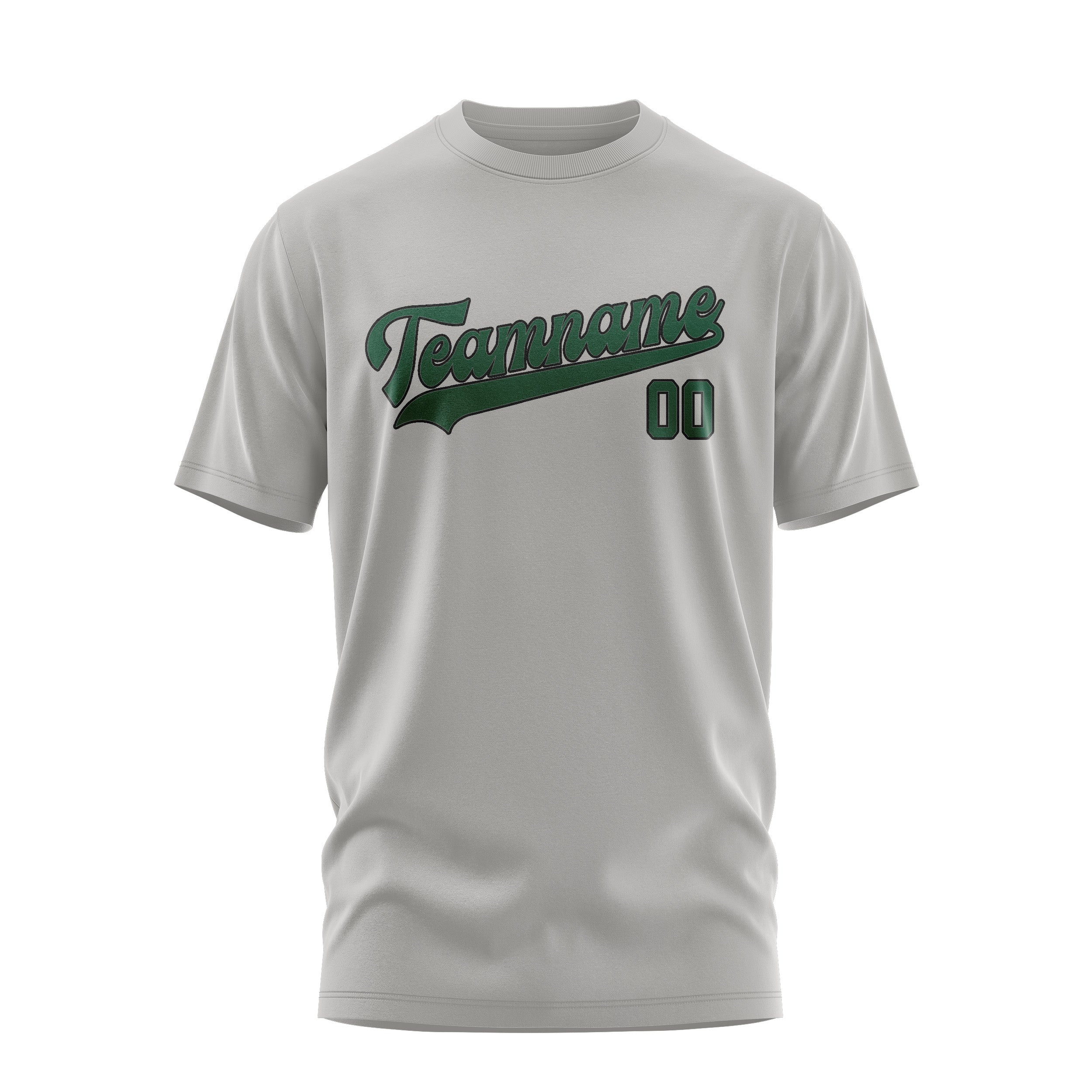 Maßgeschneidertes Grau Moosgrün T-Shirt