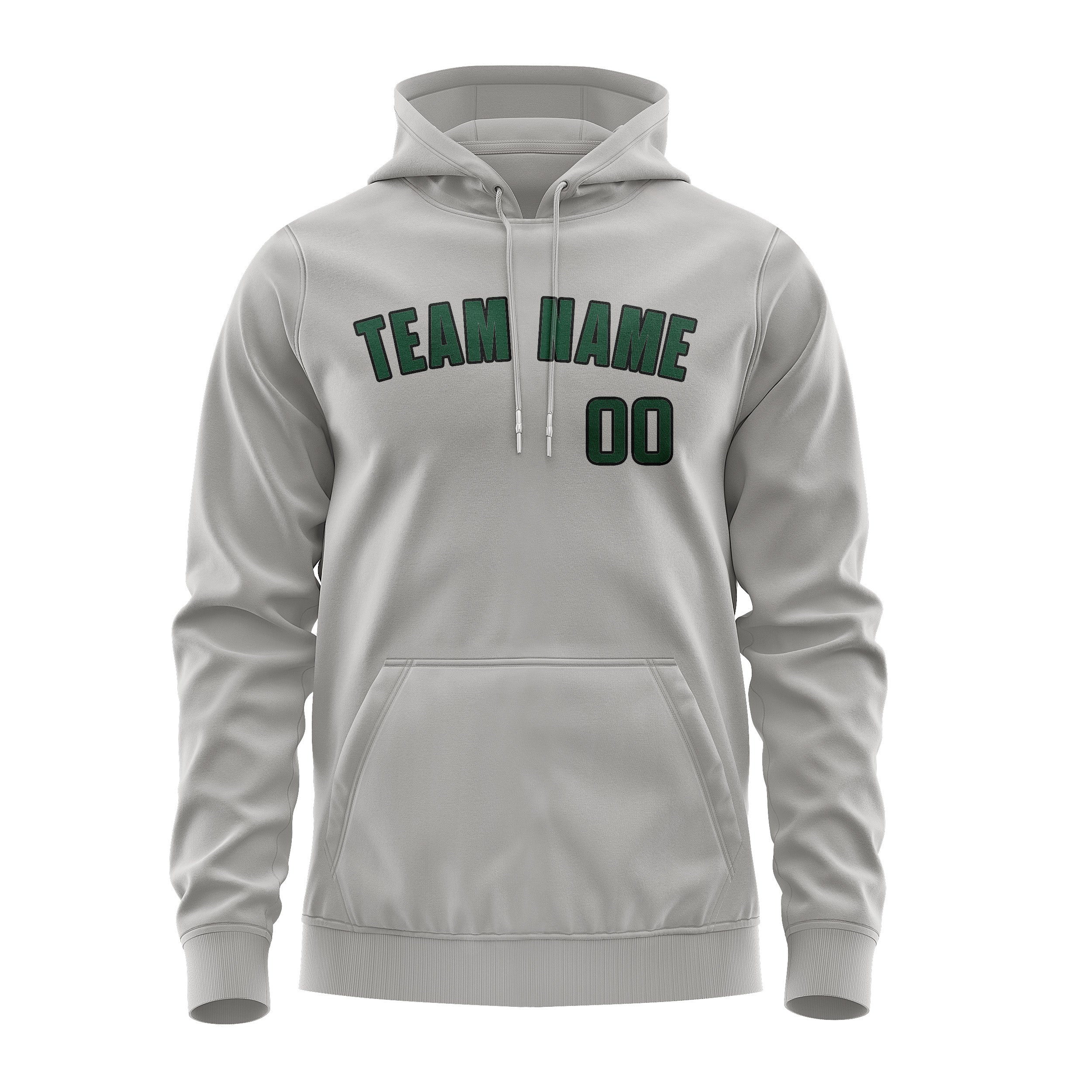 Maßgeschneidertes Grau Moosgrün Hoodie