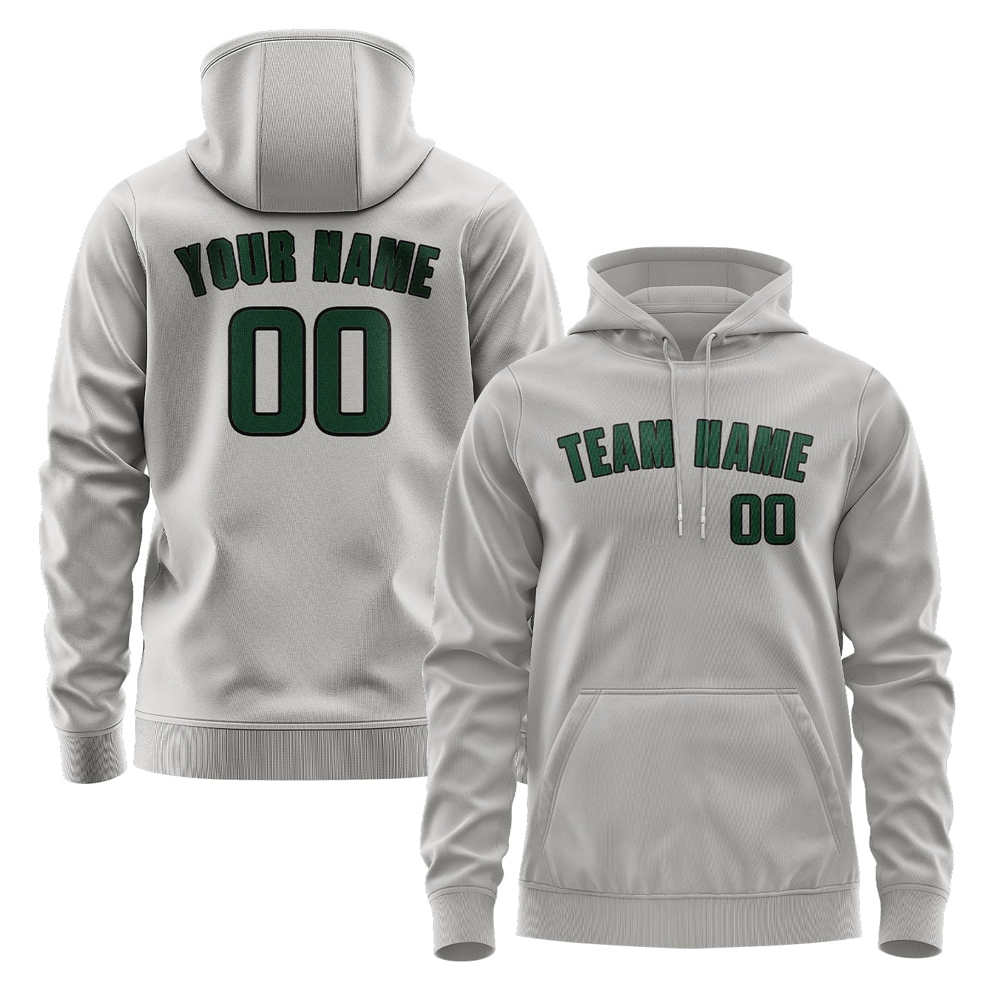 Maßgeschneidertes Grau Moosgrün Hoodie