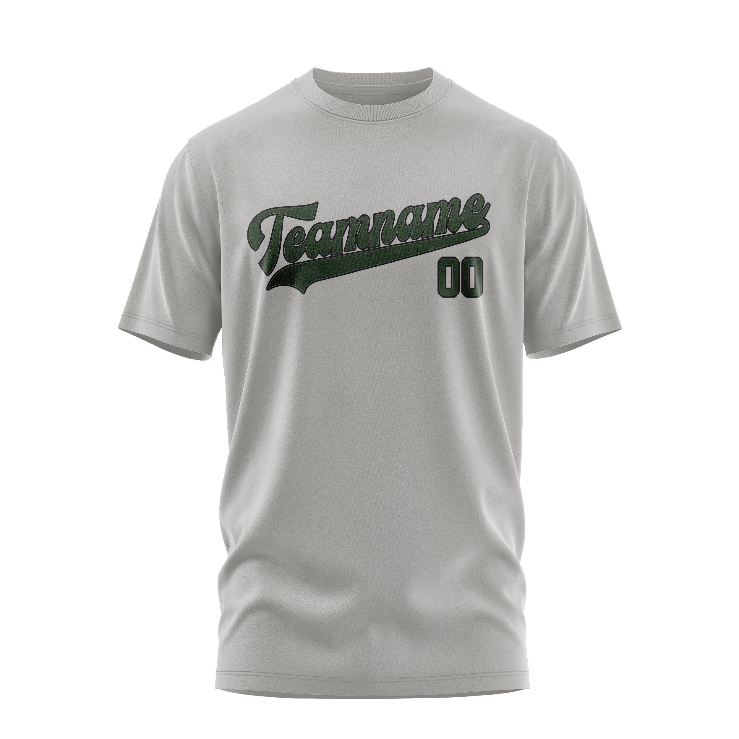 Maßgeschneidertes Grau Tannengrün T-Shirt