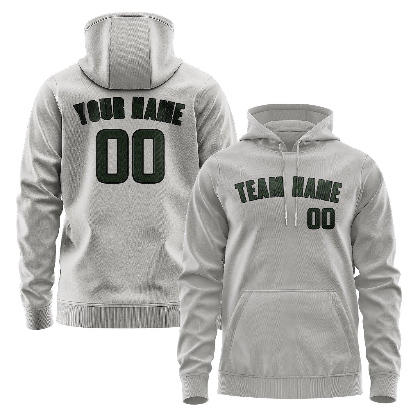 Maßgeschneidertes Grau Tannengrün Hoodie