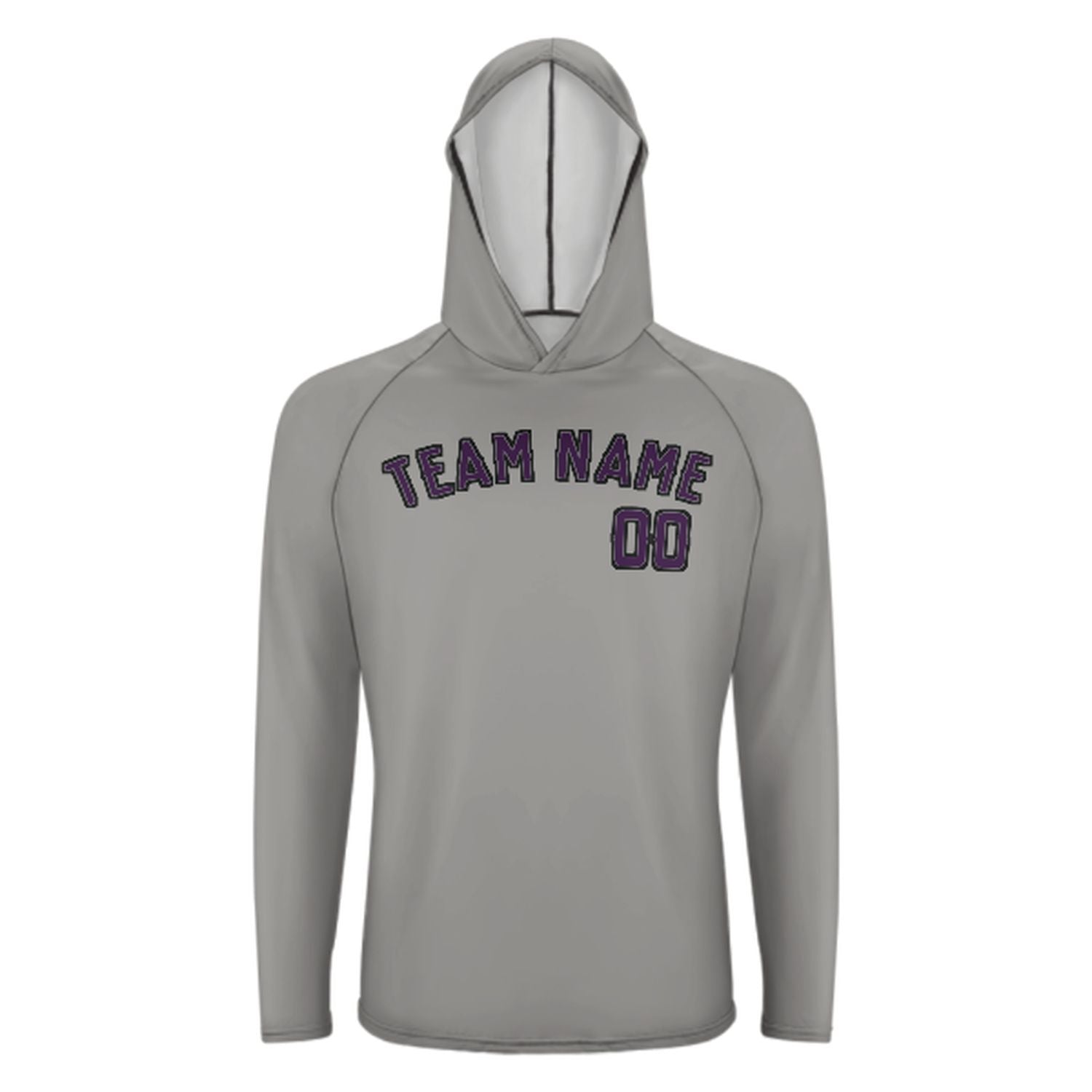 Šedá fialová UV hoodie na míru na míru