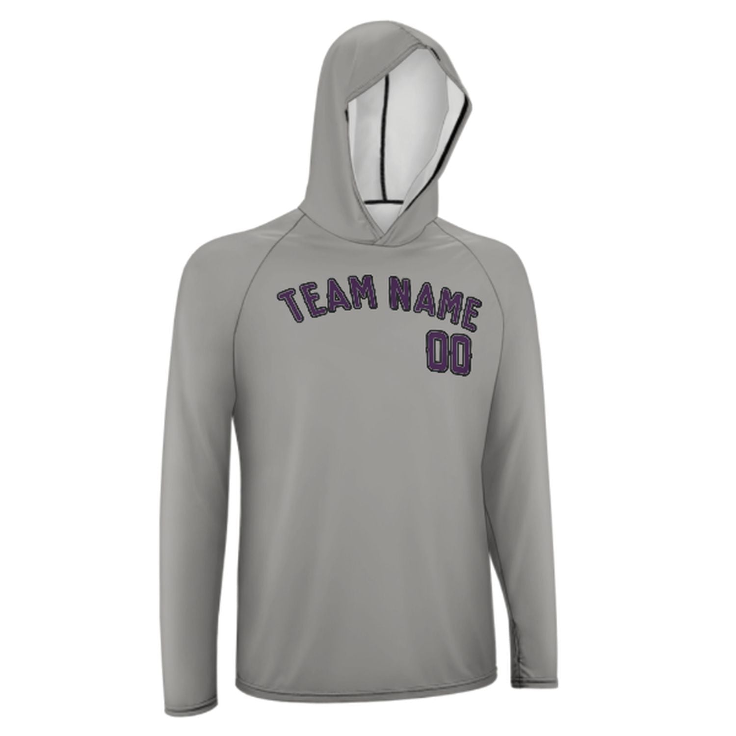 Šedá fialová UV hoodie na míru na míru