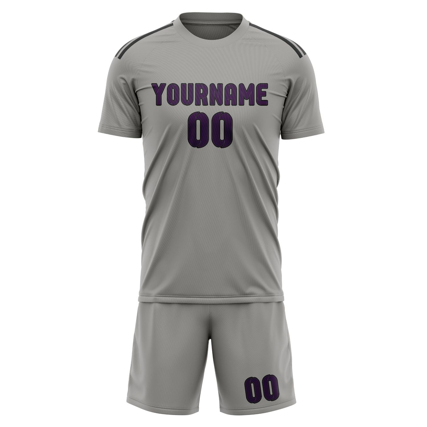 Maßgeschneidertes Professionelles Grau Lila Fußballtrikot-Set
