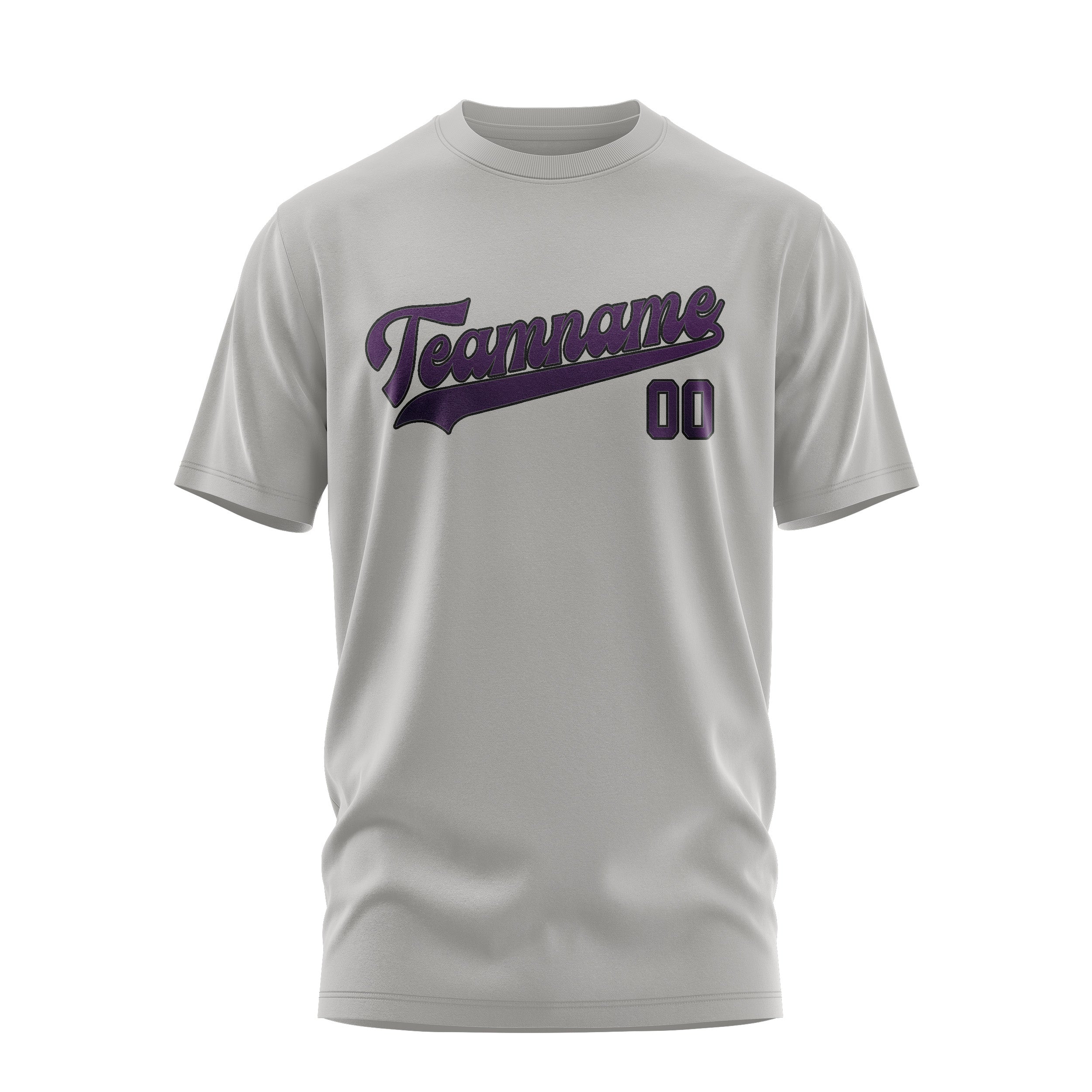 Maßgeschneidertes Grau Lila T-Shirt
