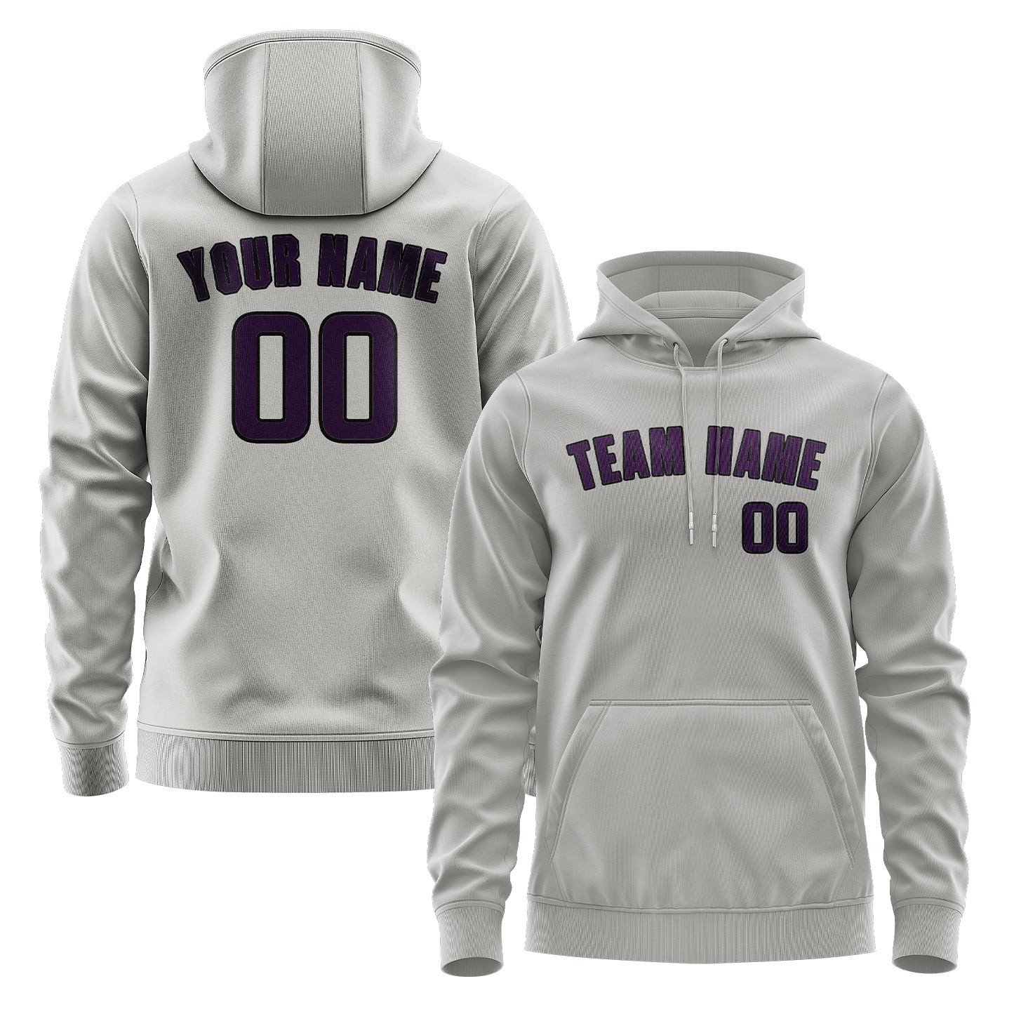 Maßgeschneidertes Grau Lila Hoodie