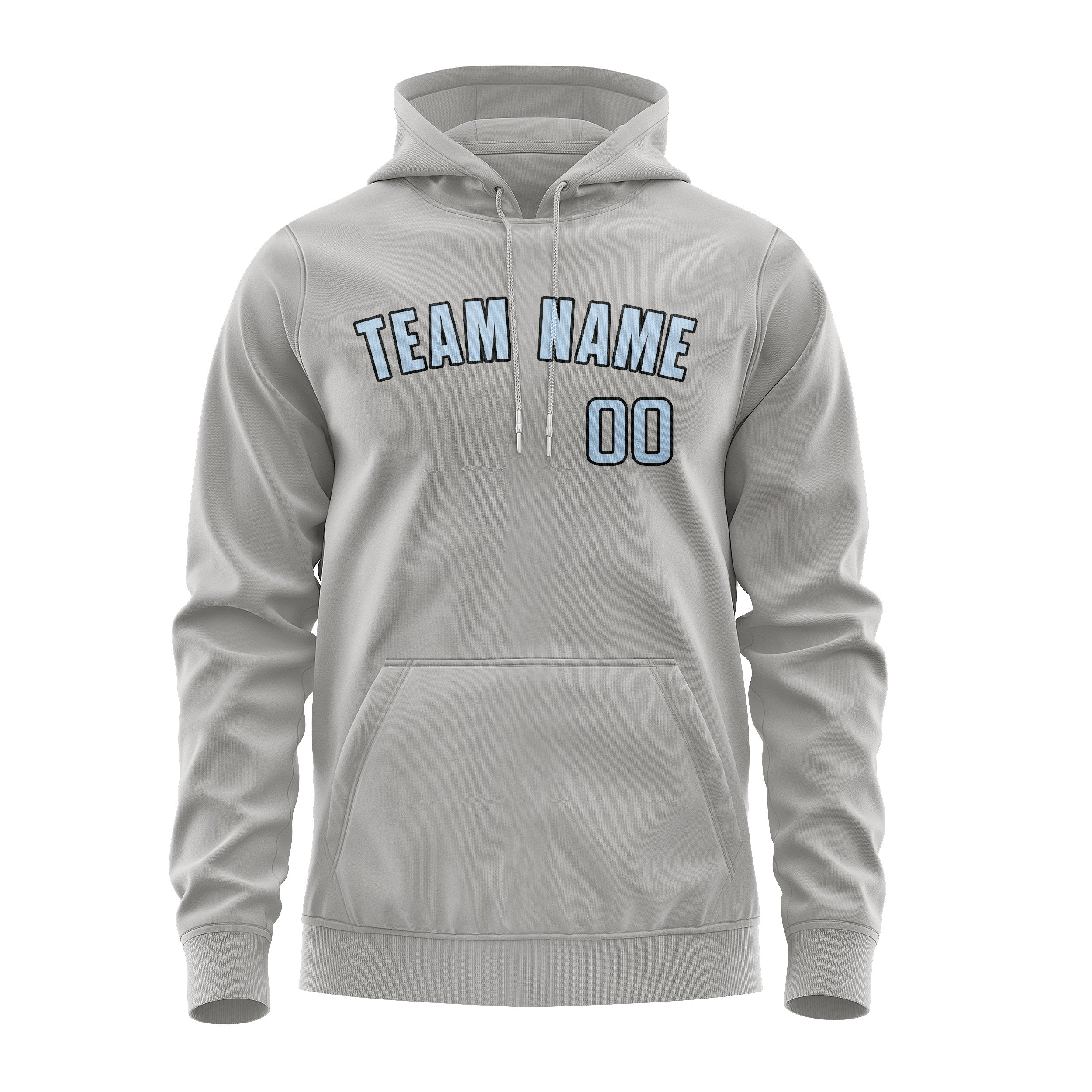 Maßgeschneidertes Grau Hellblau Hoodie