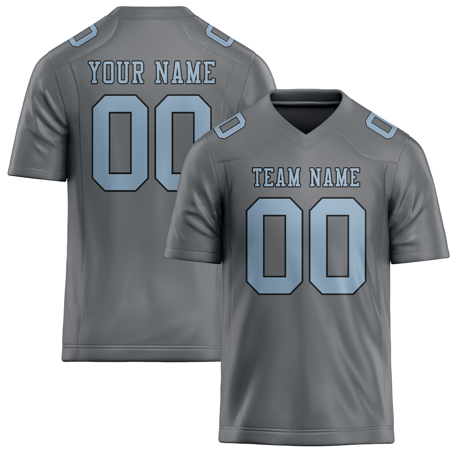 Maßgeschneidertes Professionelles Grau Hellblau Rugbytrikot