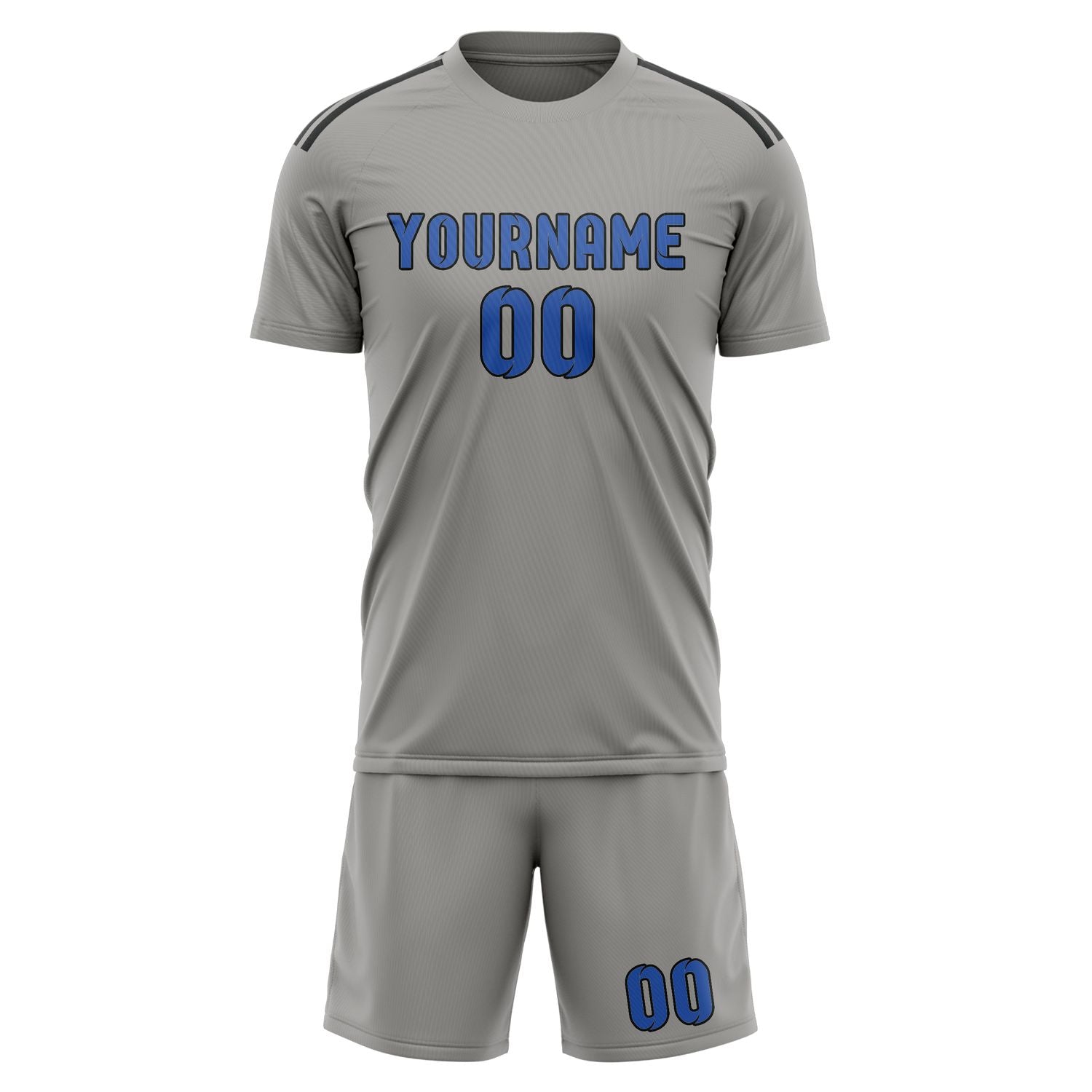 Maßgeschneidertes Professionelles Grau Himmelblau Fußballtrikot-Set