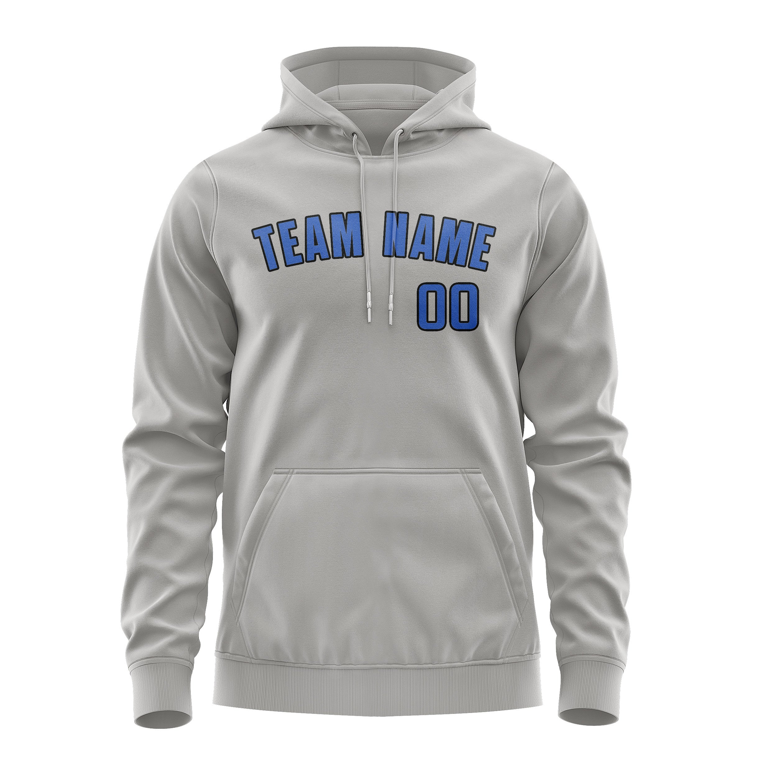 Maßgeschneidertes Grau Himmelblau Hoodie