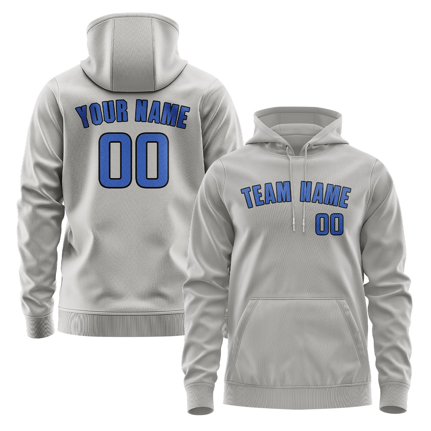 Maßgeschneidertes Grau Himmelblau Hoodie