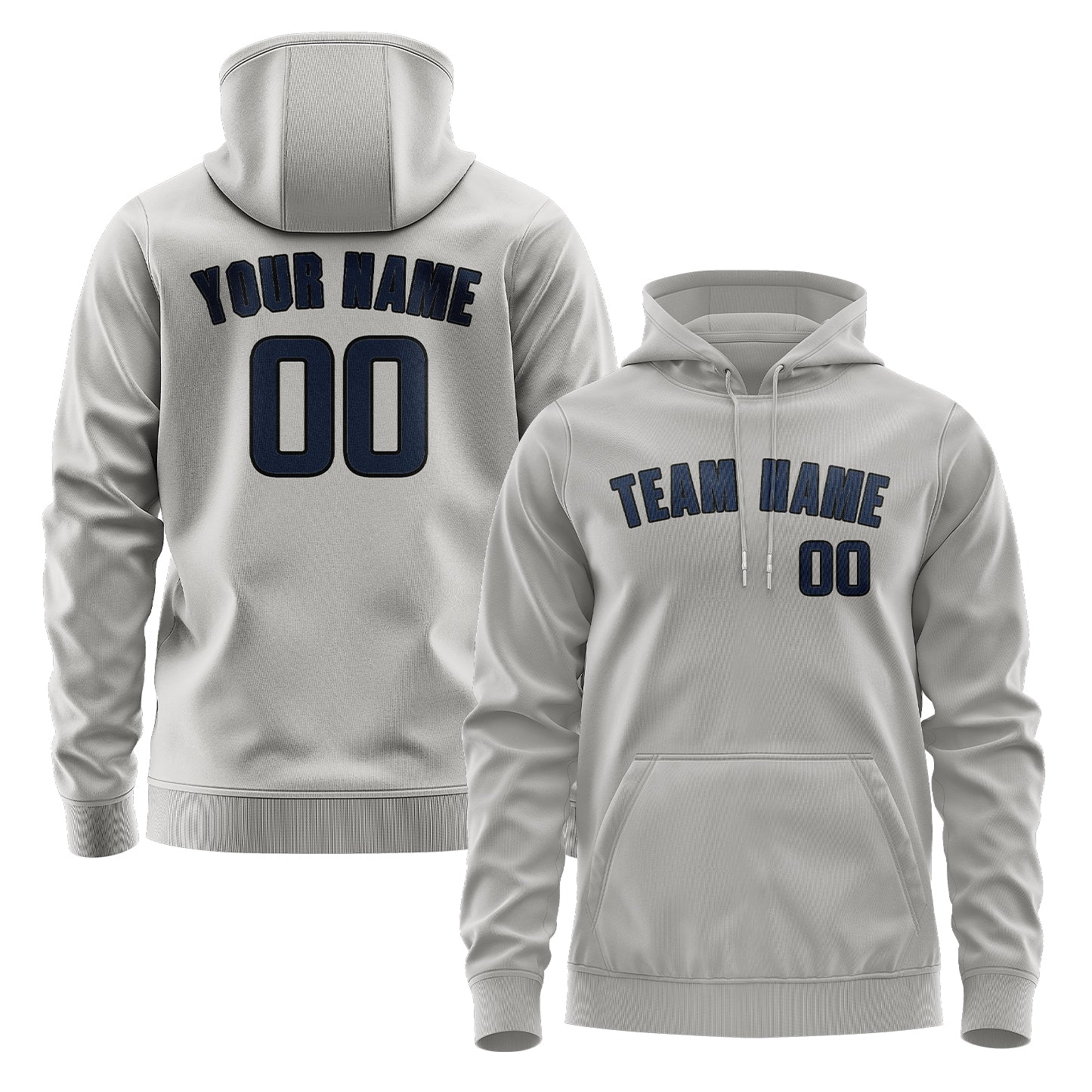 Maßgeschneidertes Grau Marineblau Hoodie
