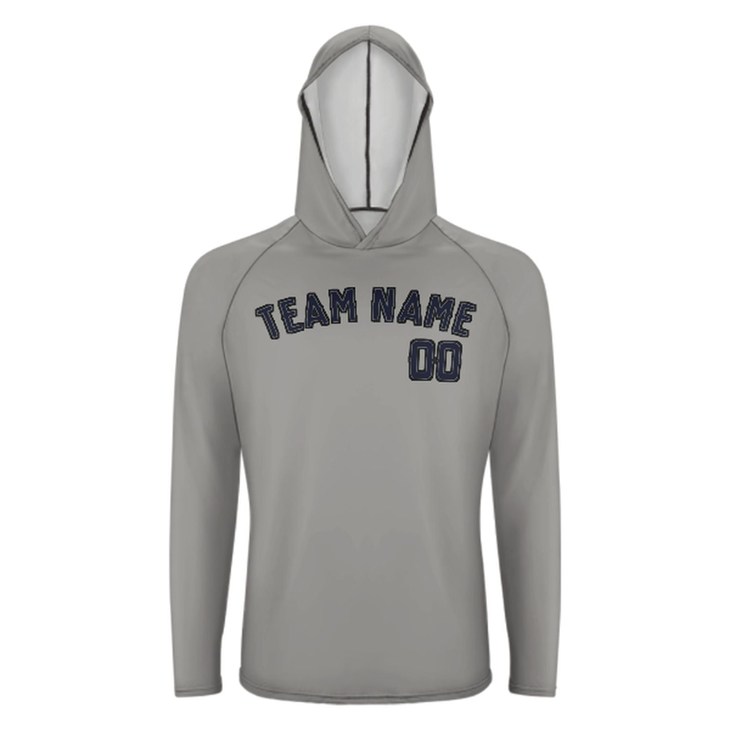 Šedá ocelová modrá UV hoodie na míru na míru