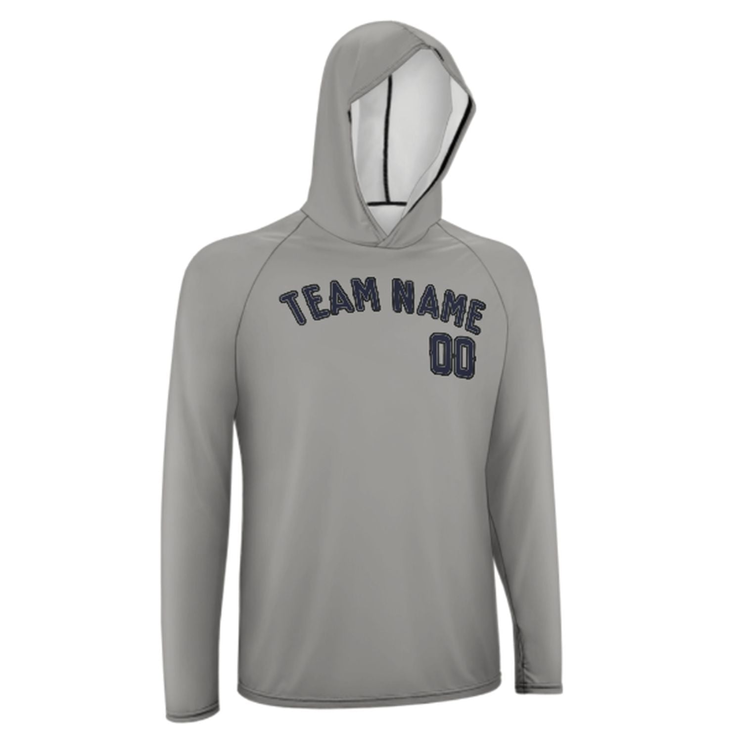 Šedá ocelová modrá UV hoodie na míru na míru