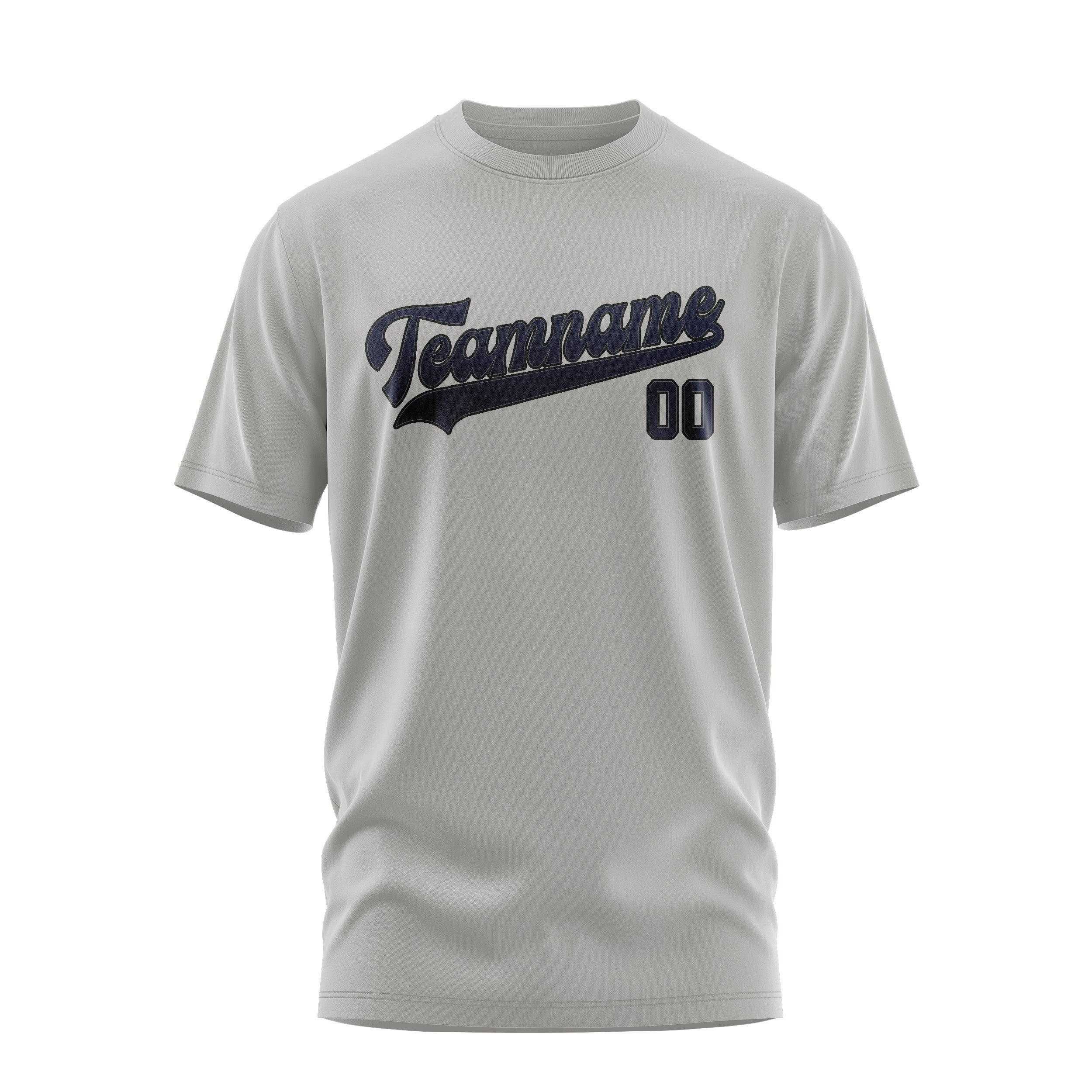 Maßgeschneidertes Grau Stahlblau T-Shirt