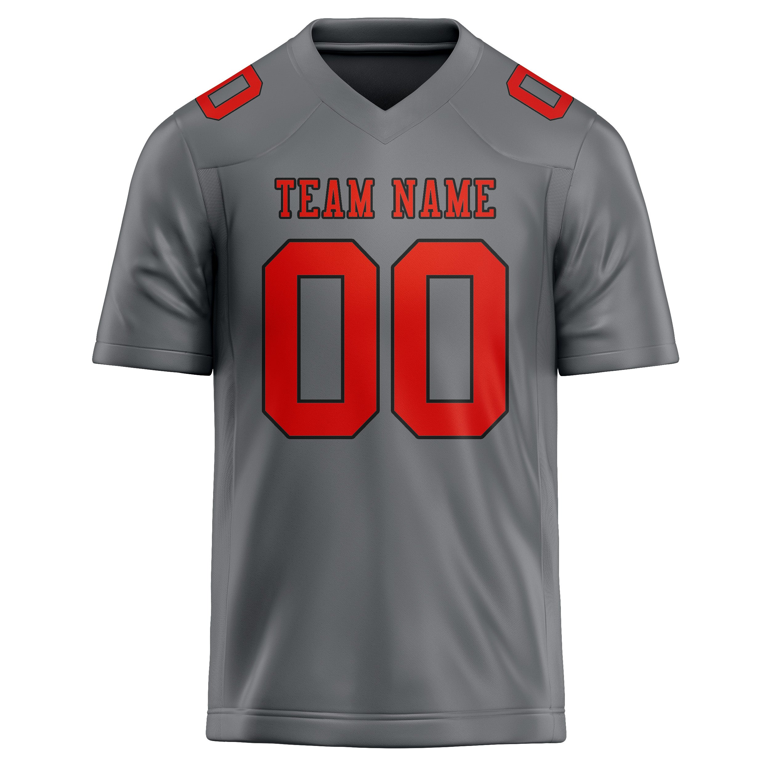 Maßgeschneidertes Professionelles Grau Orangerot Rugbytrikot