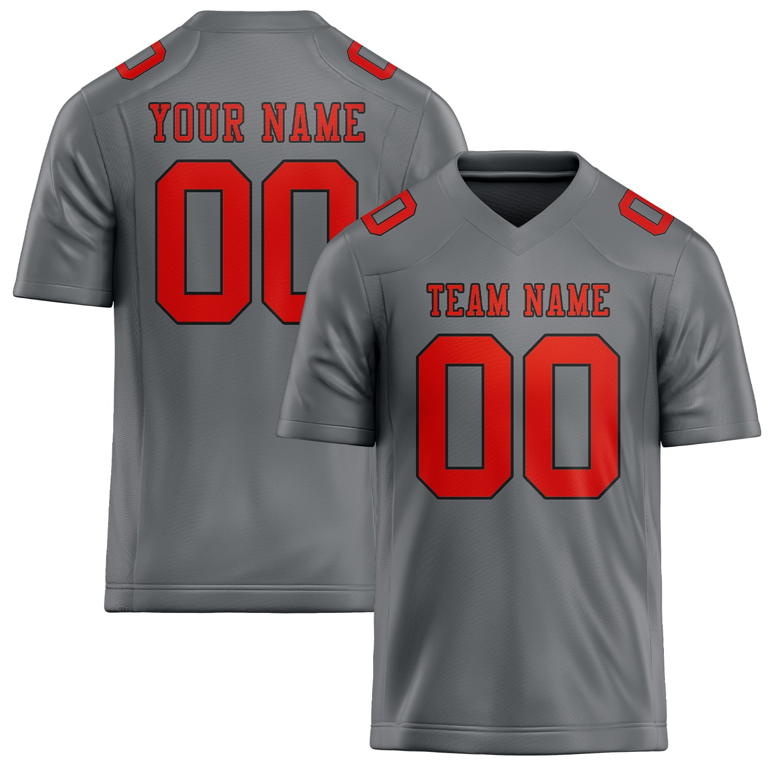 Maßgeschneidertes Professionelles Grau Orangerot Rugbytrikot
