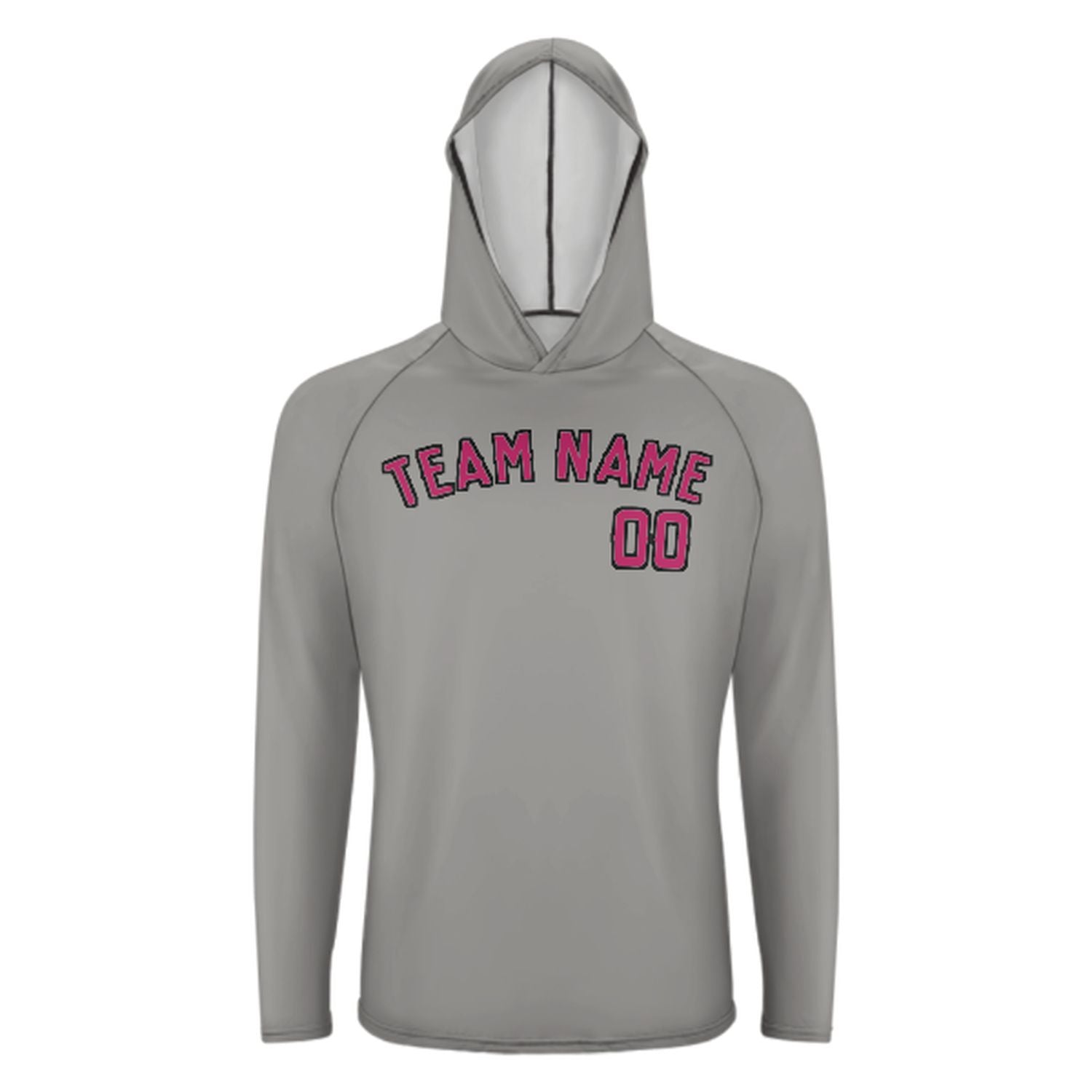 Šedá růžová UV-hoodie na míru na míru